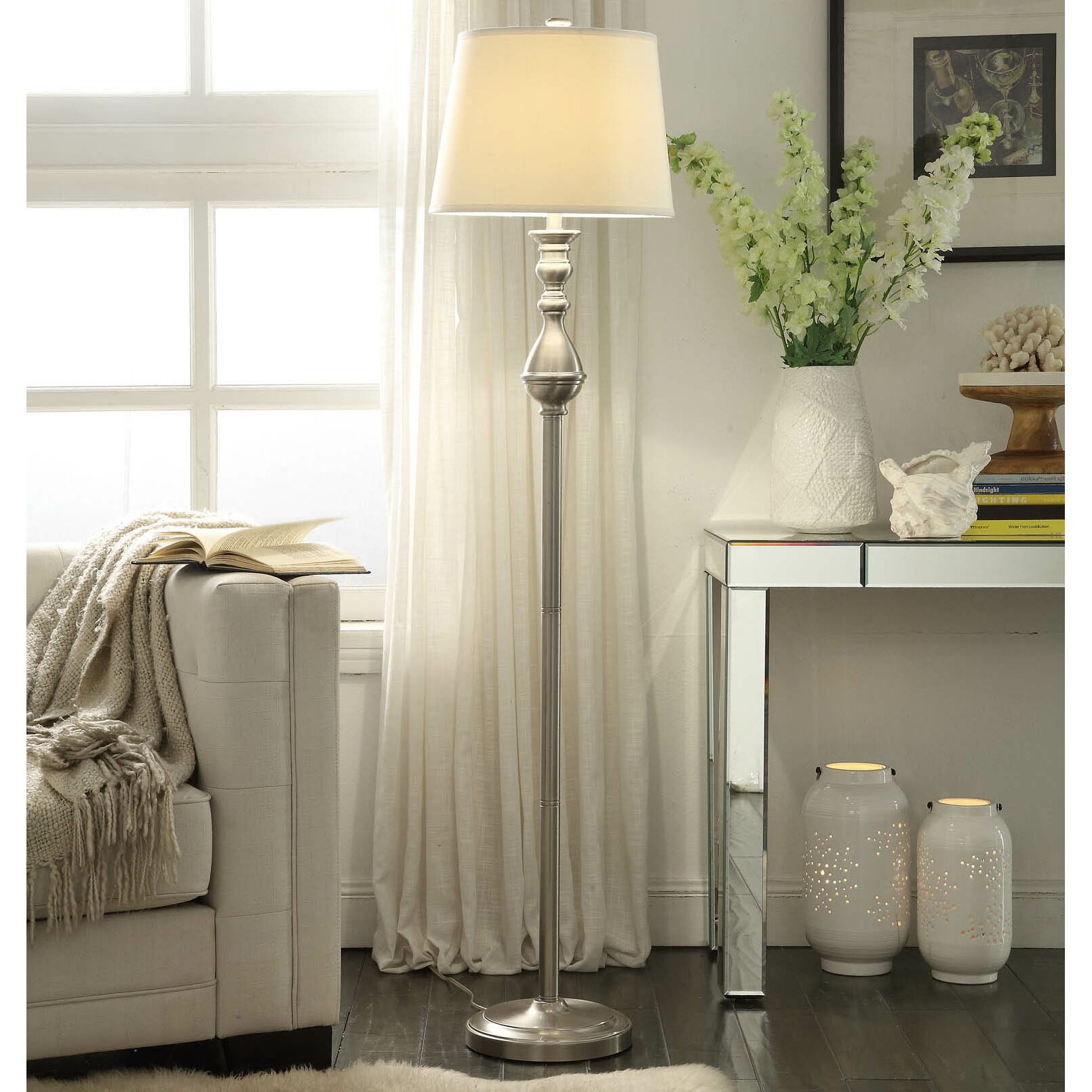 Kingstown Home Alvira 3 Way Contoured Base 63 Floor Lamp