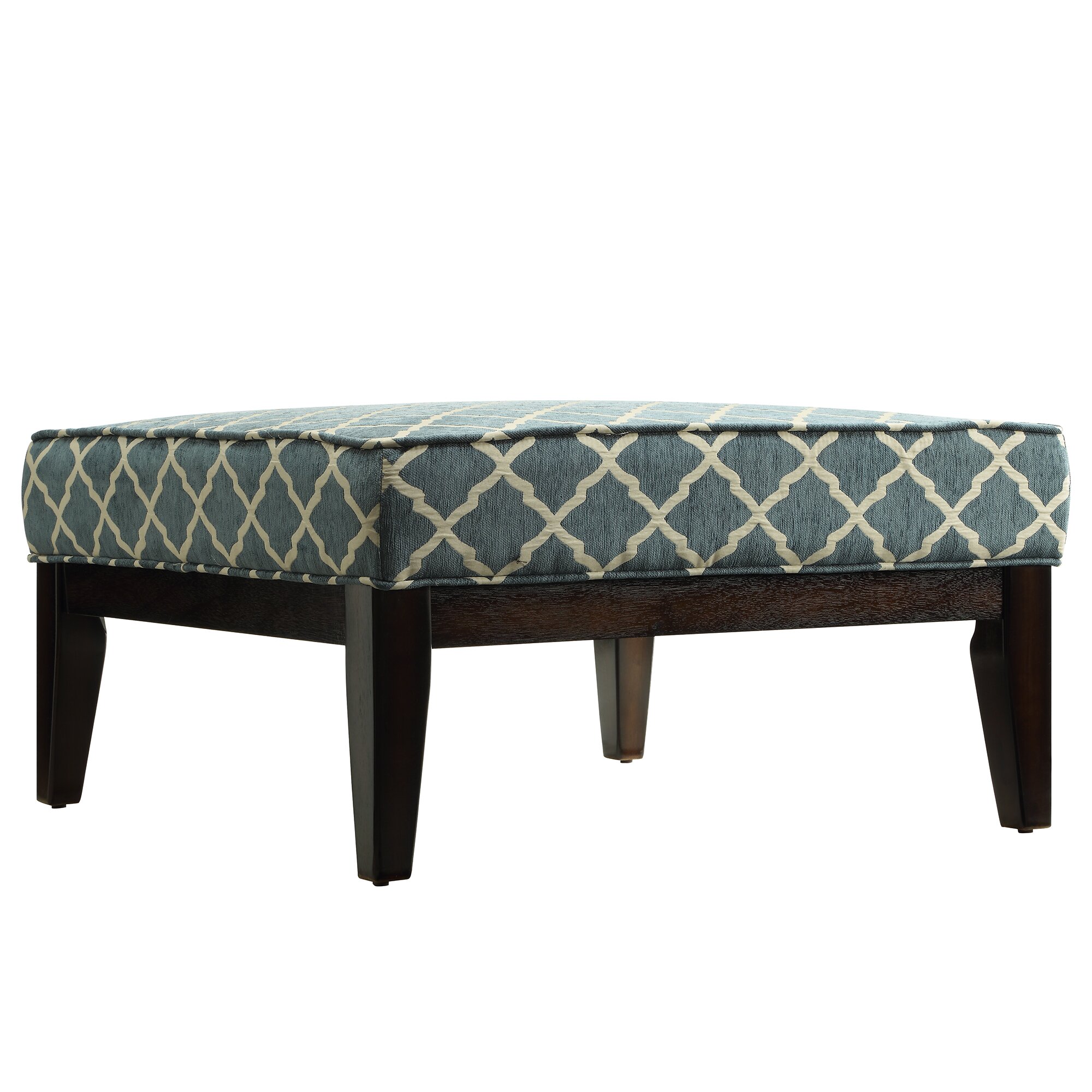 Kingstown Home Woodfield Peacock Upholstered Moroccan Ottoman