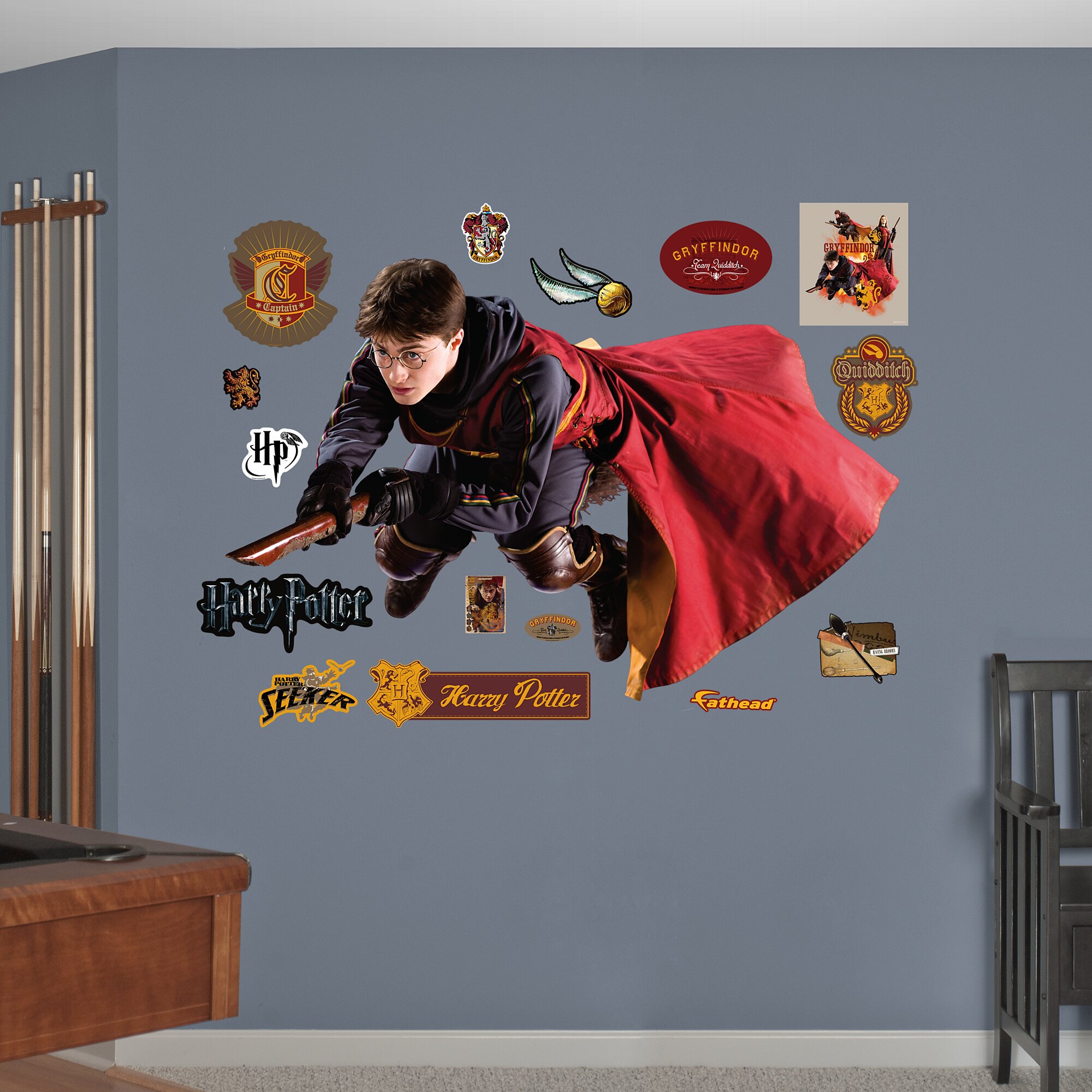 sale stick quidditch for Harry by Decal Potter Stick and Fathead Quidditch Peel Wall Seeker