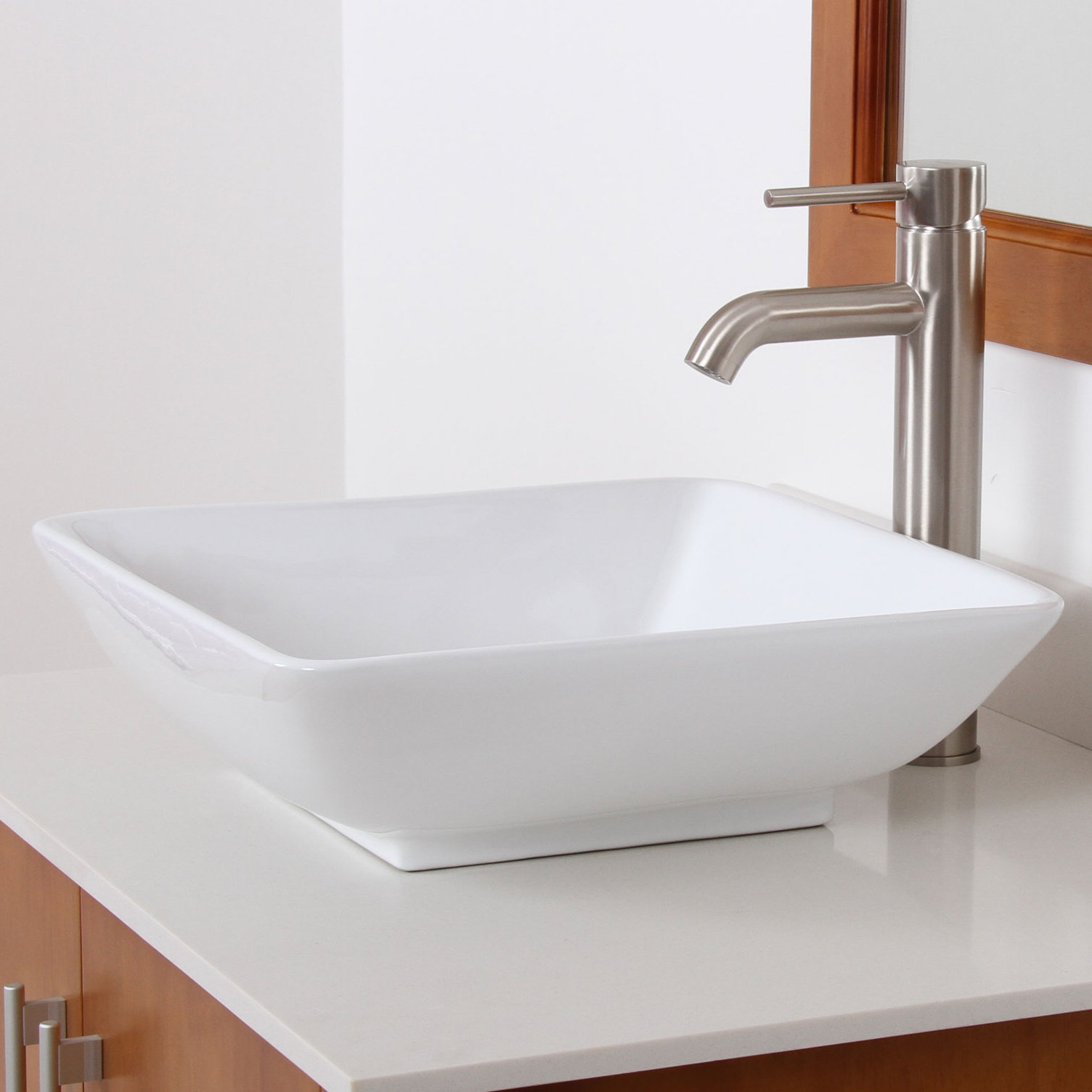 Elite Ceramic Square Bathroom Sink & Reviews Wayfair