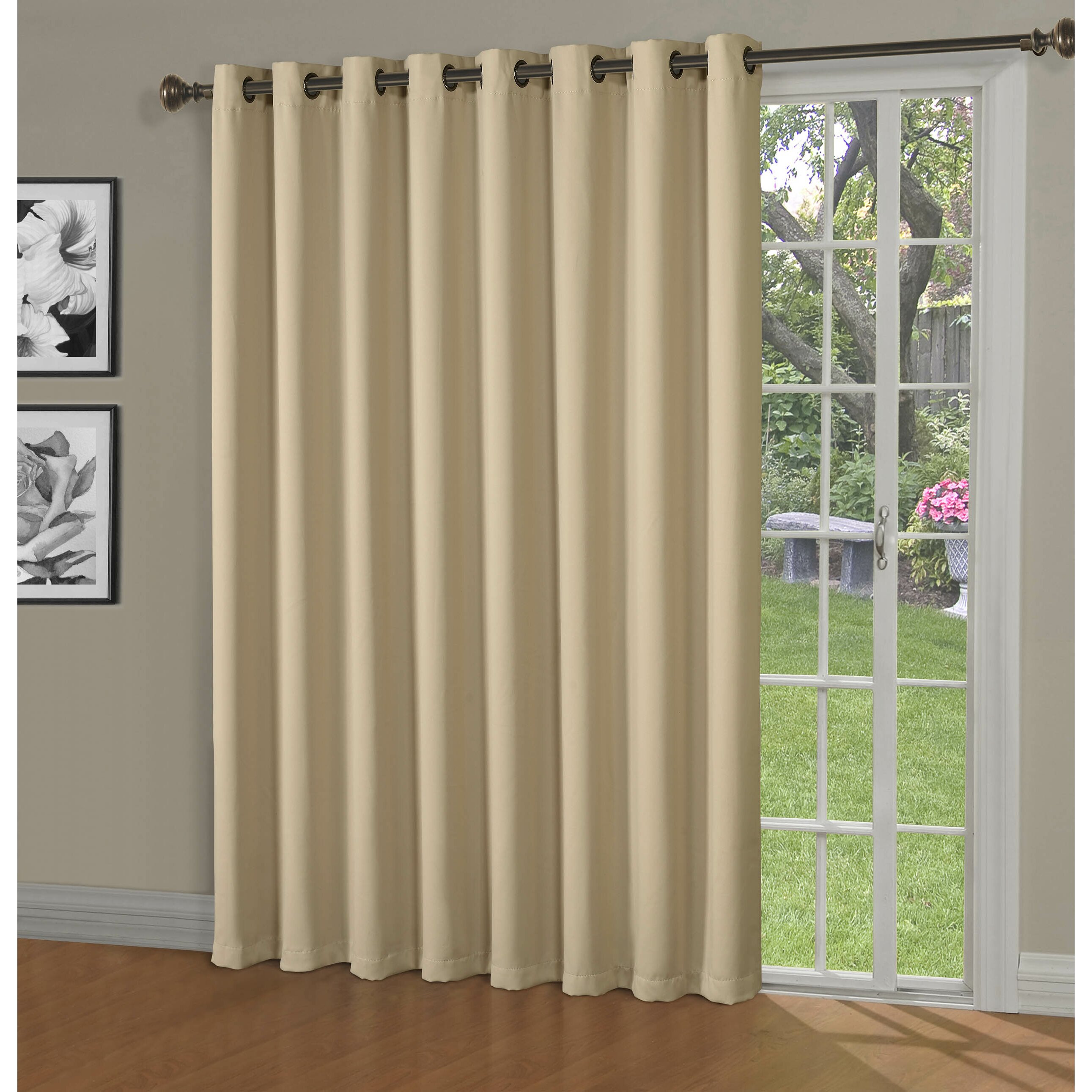 Maya Blackout Thermal Patio Door Extra Wide Grommet Curtain Panel | Wayfair