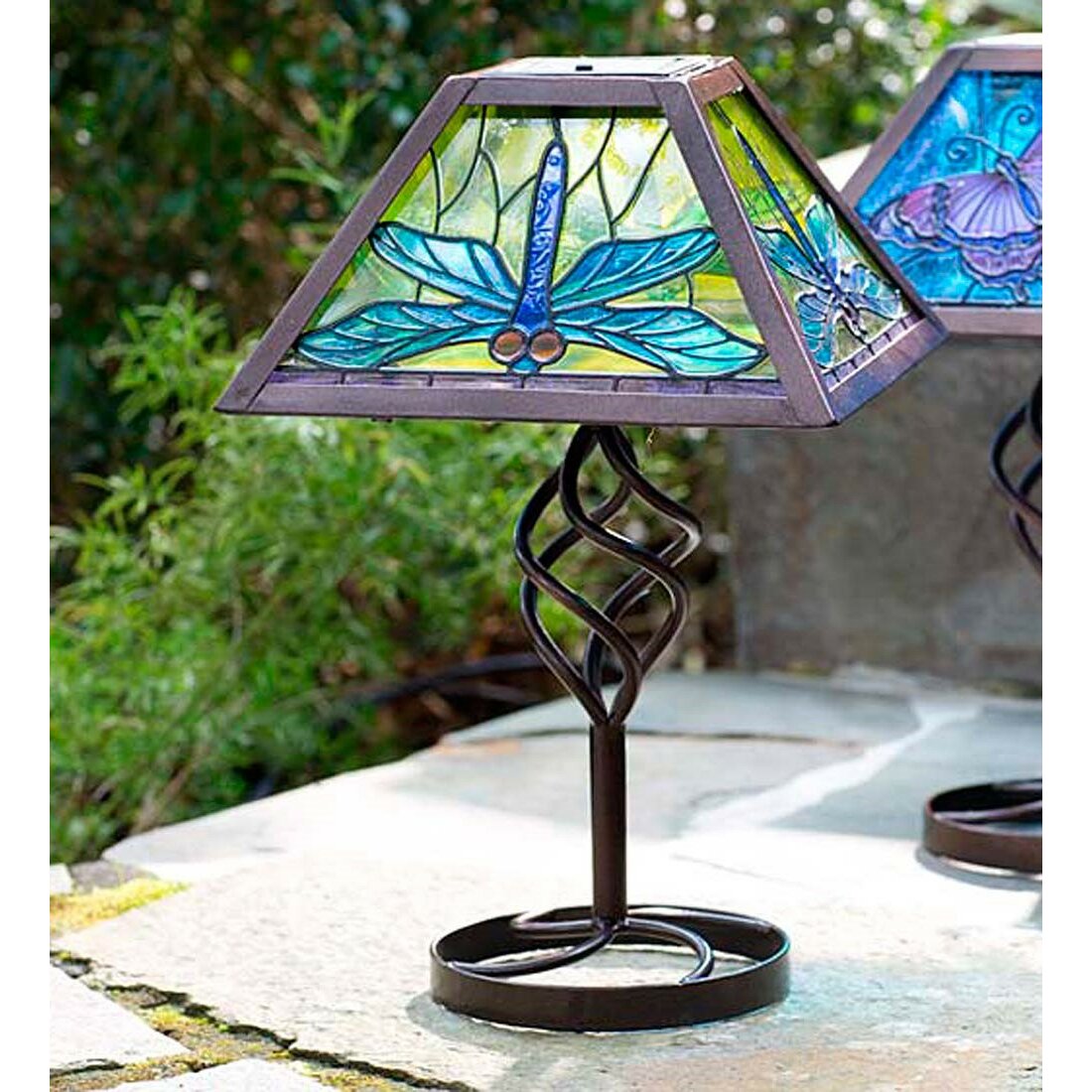 Plow & Hearth Tiffany Solar Outdoor Table Lamp & Reviews | Wayfair