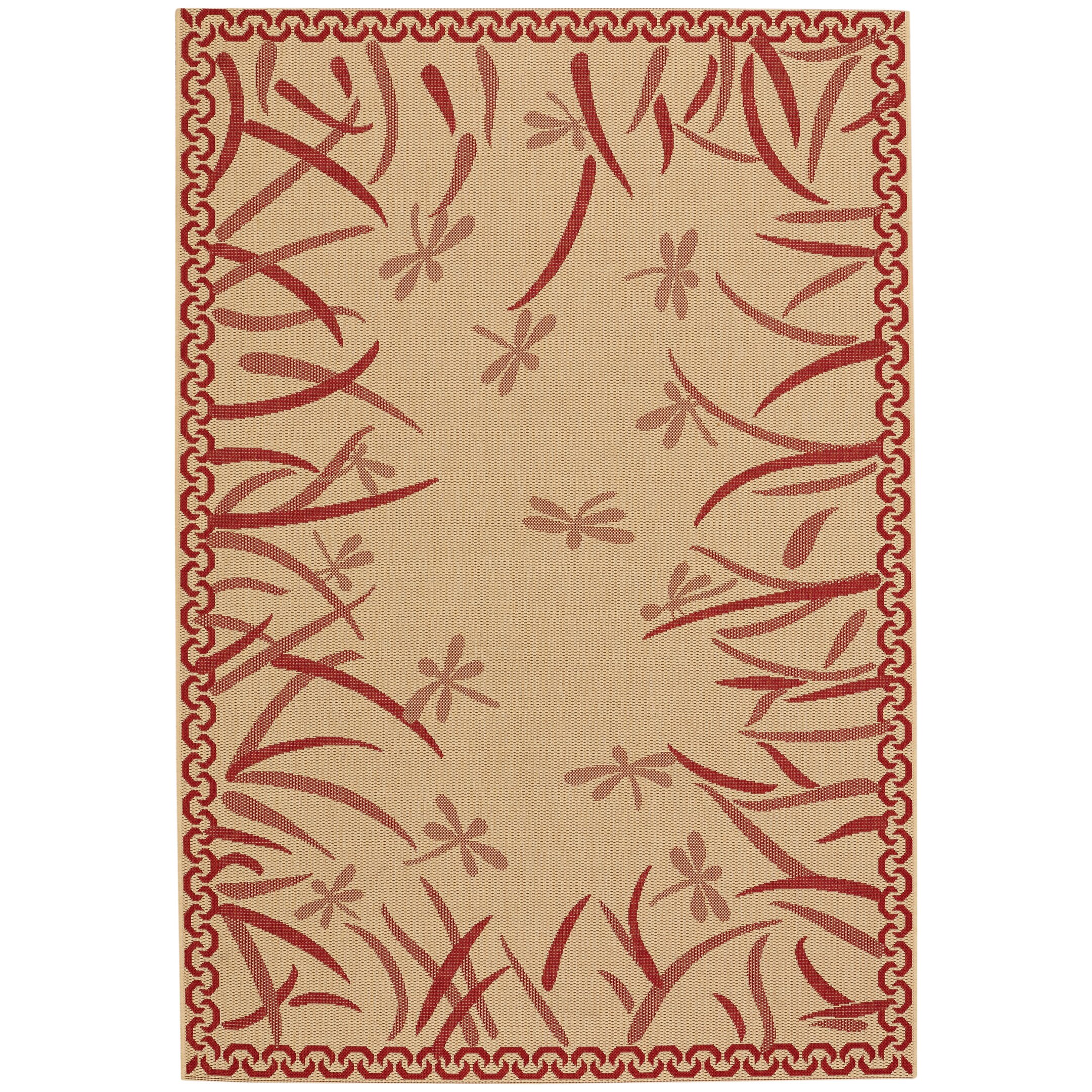 Capel Rugs Elsinore Dragonfly Machine Woven Red Pepper/Beige Area Rug