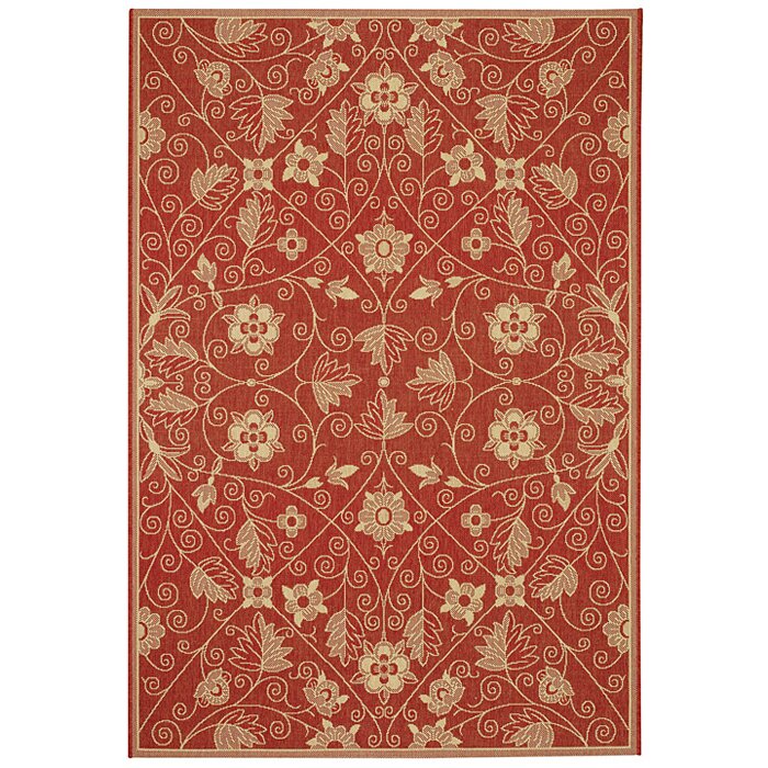 Capel Elsinore Garden Maze Poppy Indoor/Outdoor Area Rug