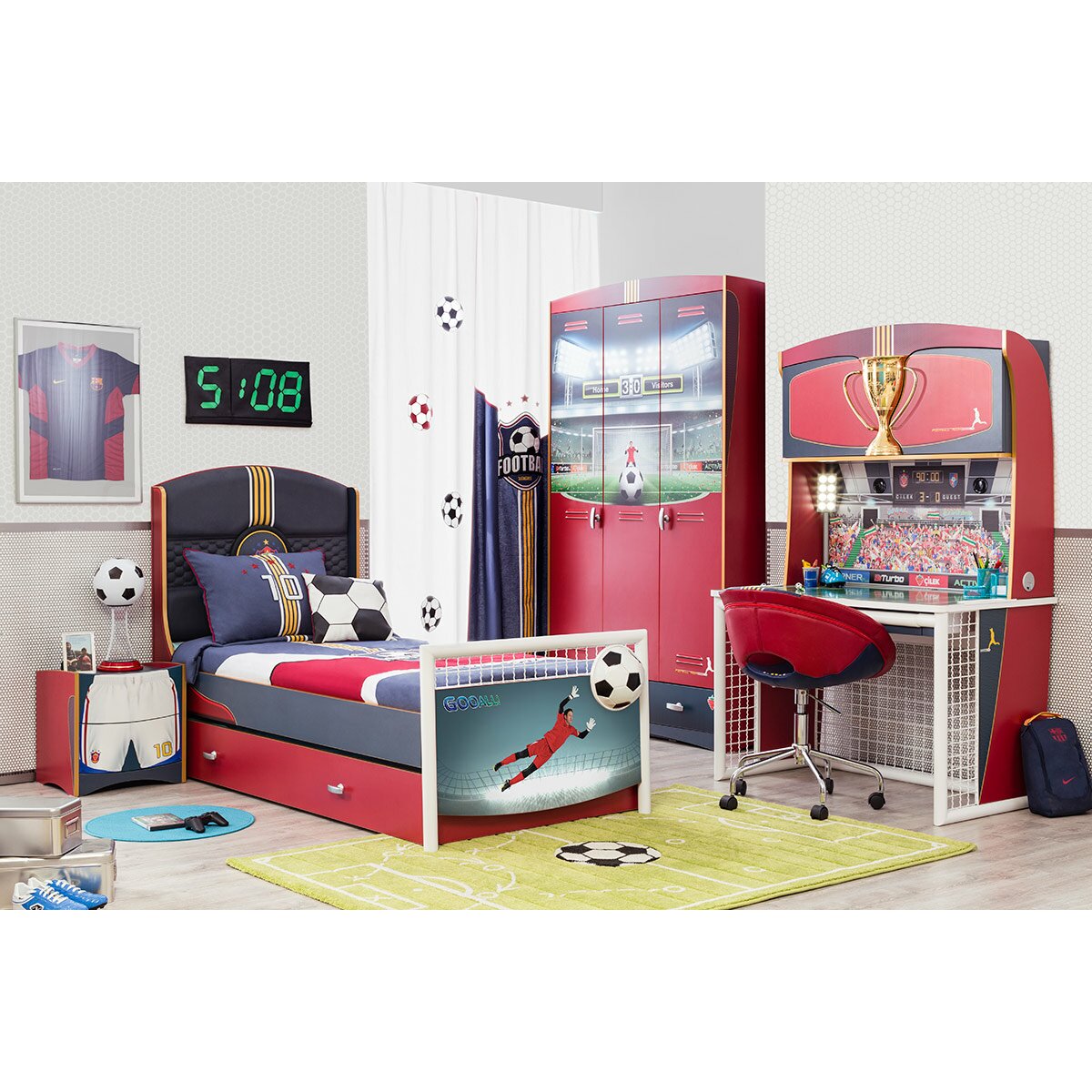 Soccer Twin Upholstered Customizable Bedroom Set  Wayfair