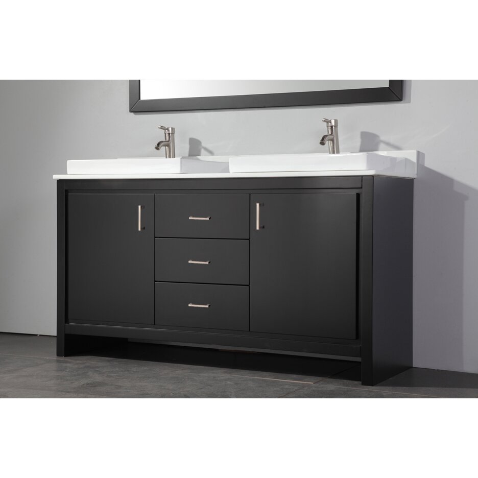 MTDVanities Belarus 60" Double Sink Bathroom Vanity Set ...