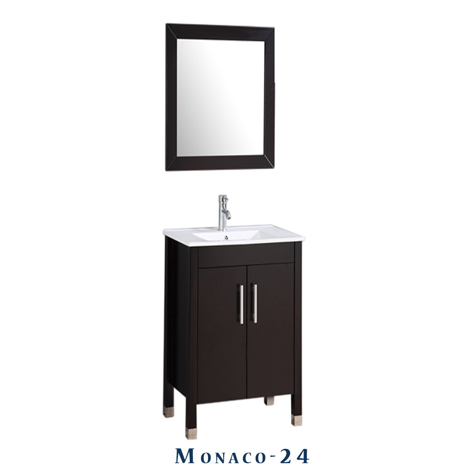 Monaco 24" Single Sink Bathroom Vanity Set with Mirror Wayfair
