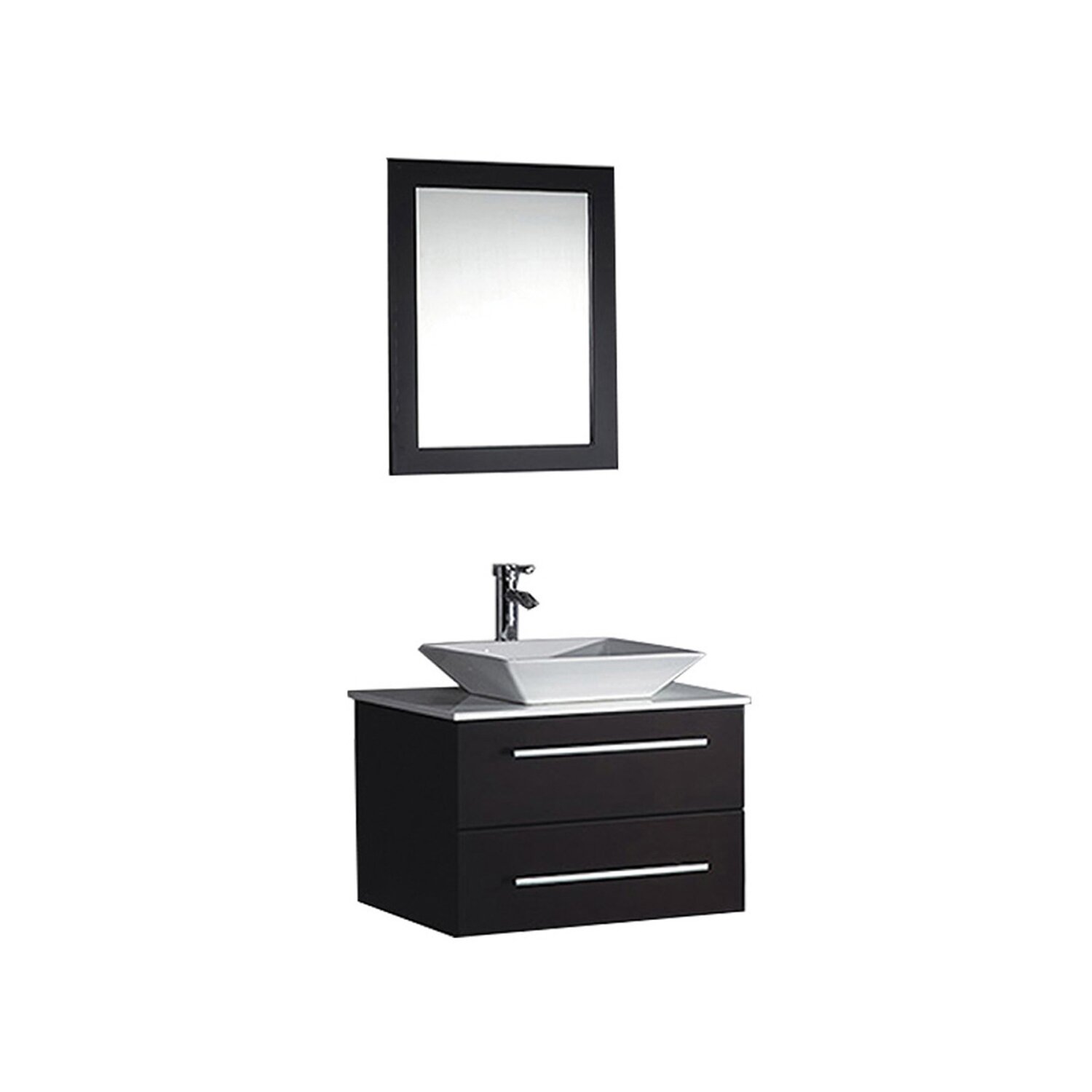 Malta 24" Single Sink Wall Mounted Bathroom Vanity Set With Mirror ...