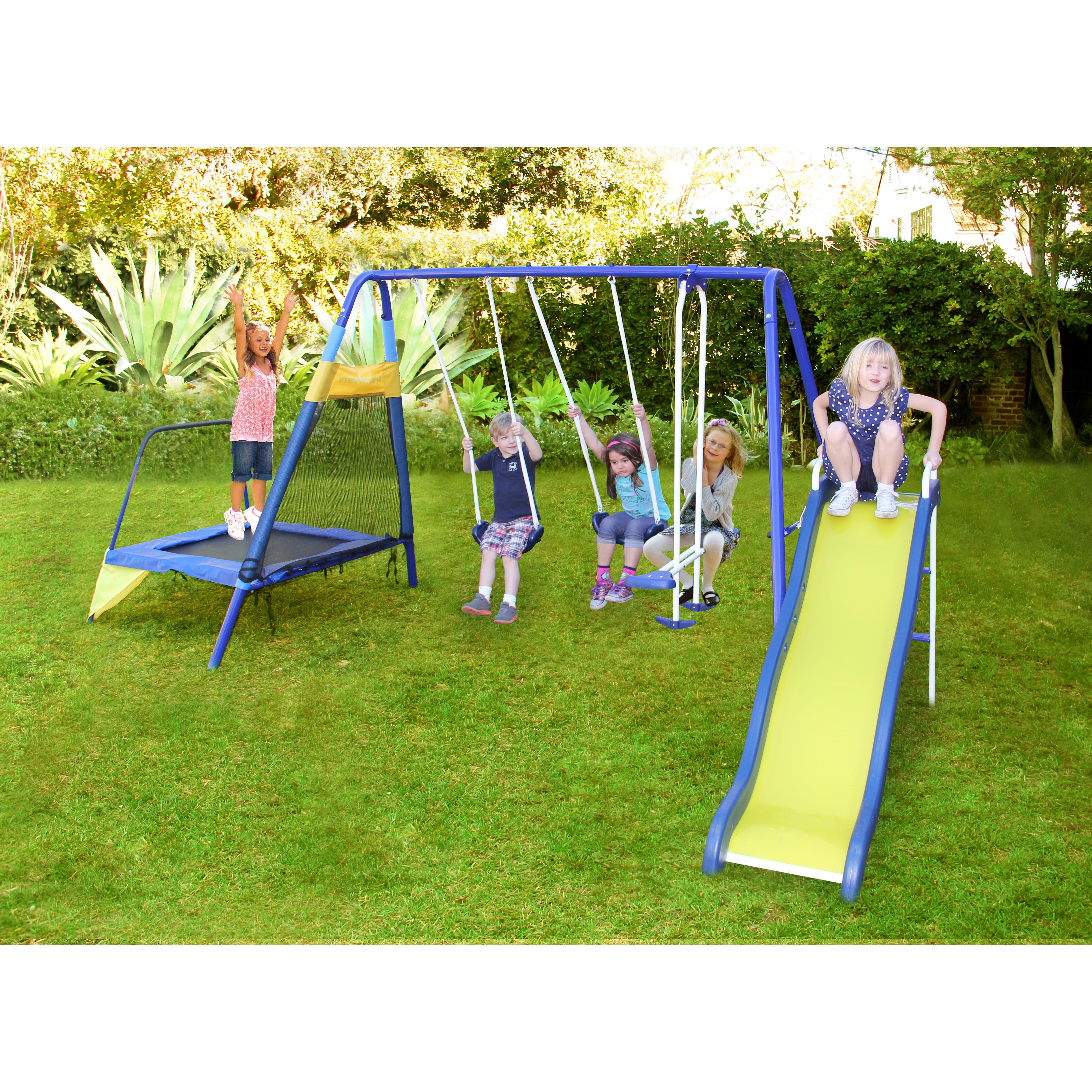 swing set metal with slide