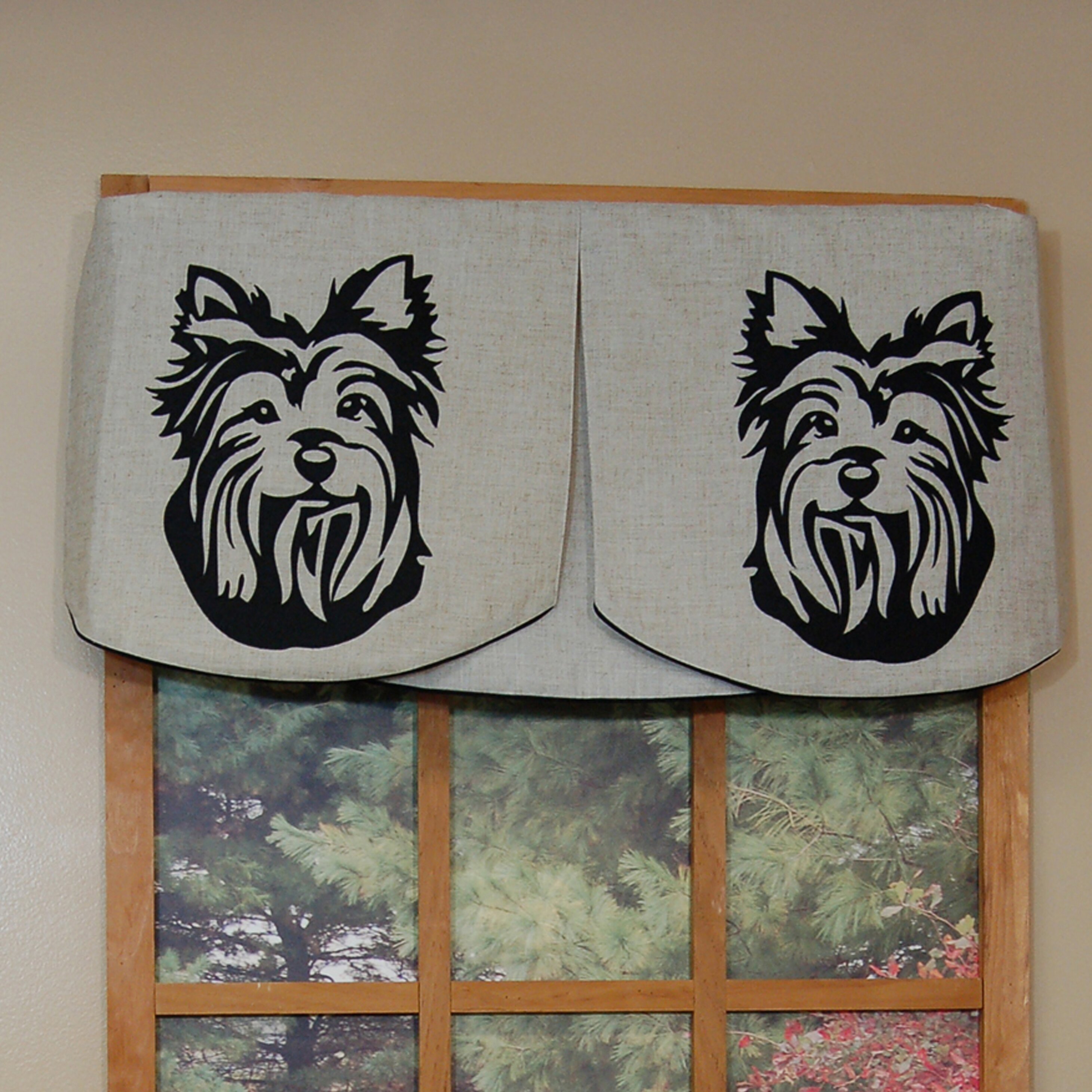 Curtain Chic Faithful Companions 3 Piece Terrier Dog Valance Set