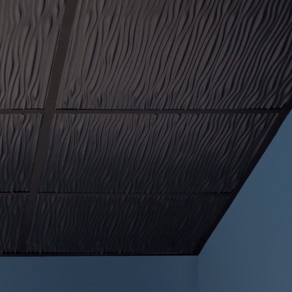 Drifts 2 Ft X 2 Ft Pvc Lay In Ceiling Tile In Black By Genesis