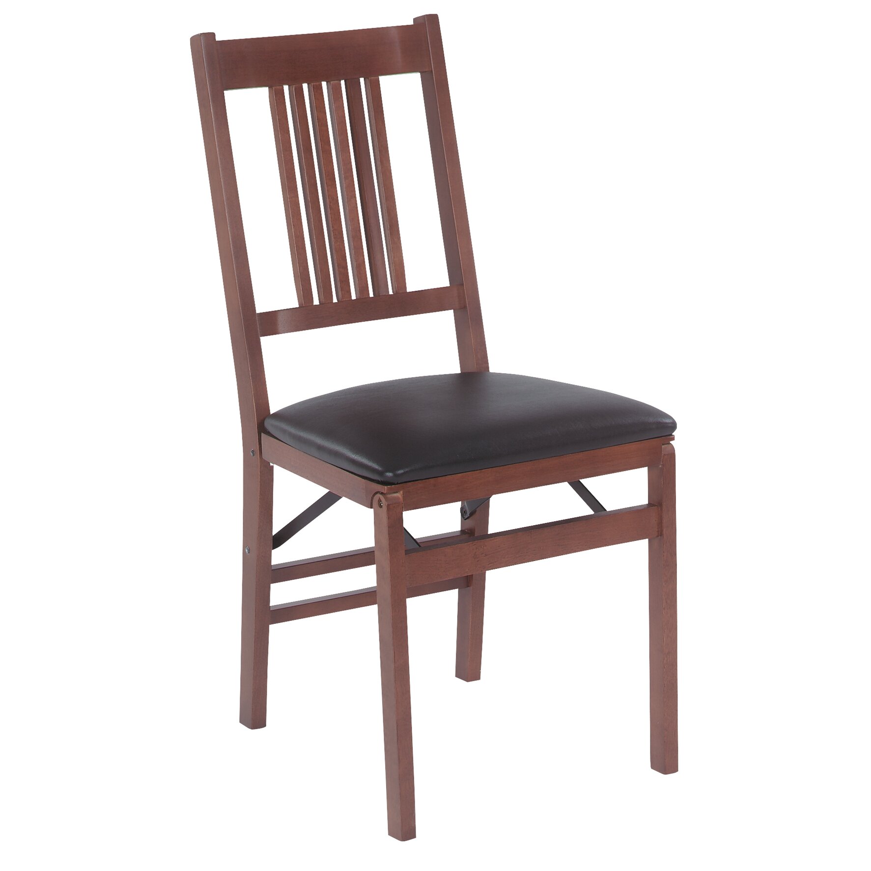 Stakmore True Mission Wood Folding Chair with Vinyl Seat & Reviews