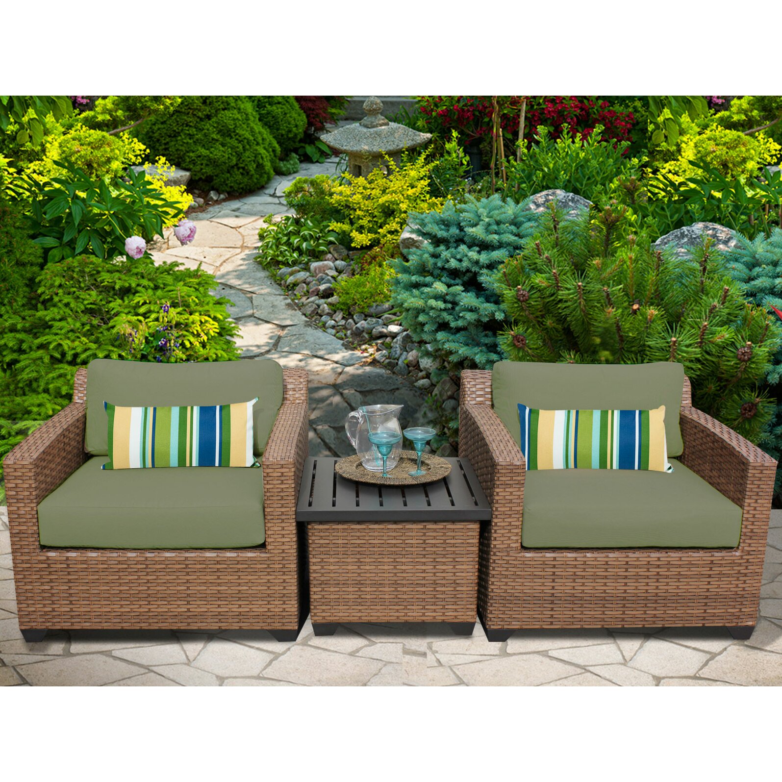 TK Classics Laguna 3 Piece Deep Seating Group with Cushion