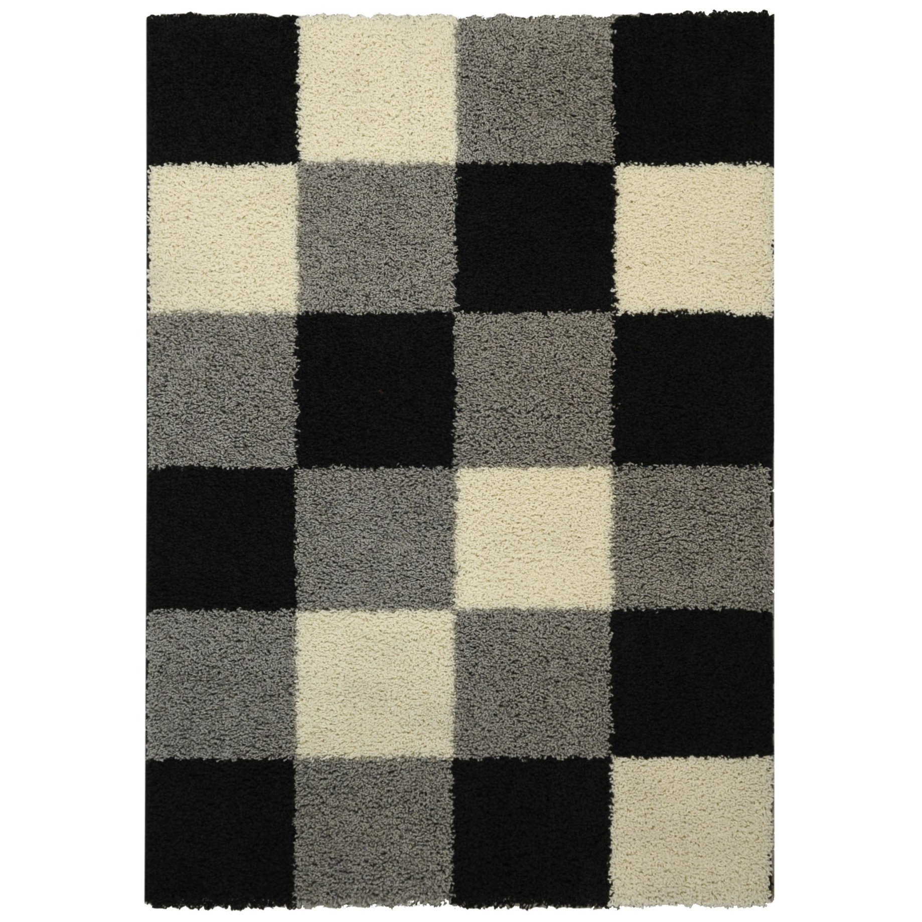 Rugnur Bella Maxy Home Checkerboard Squares Contemporary Black/Grey
