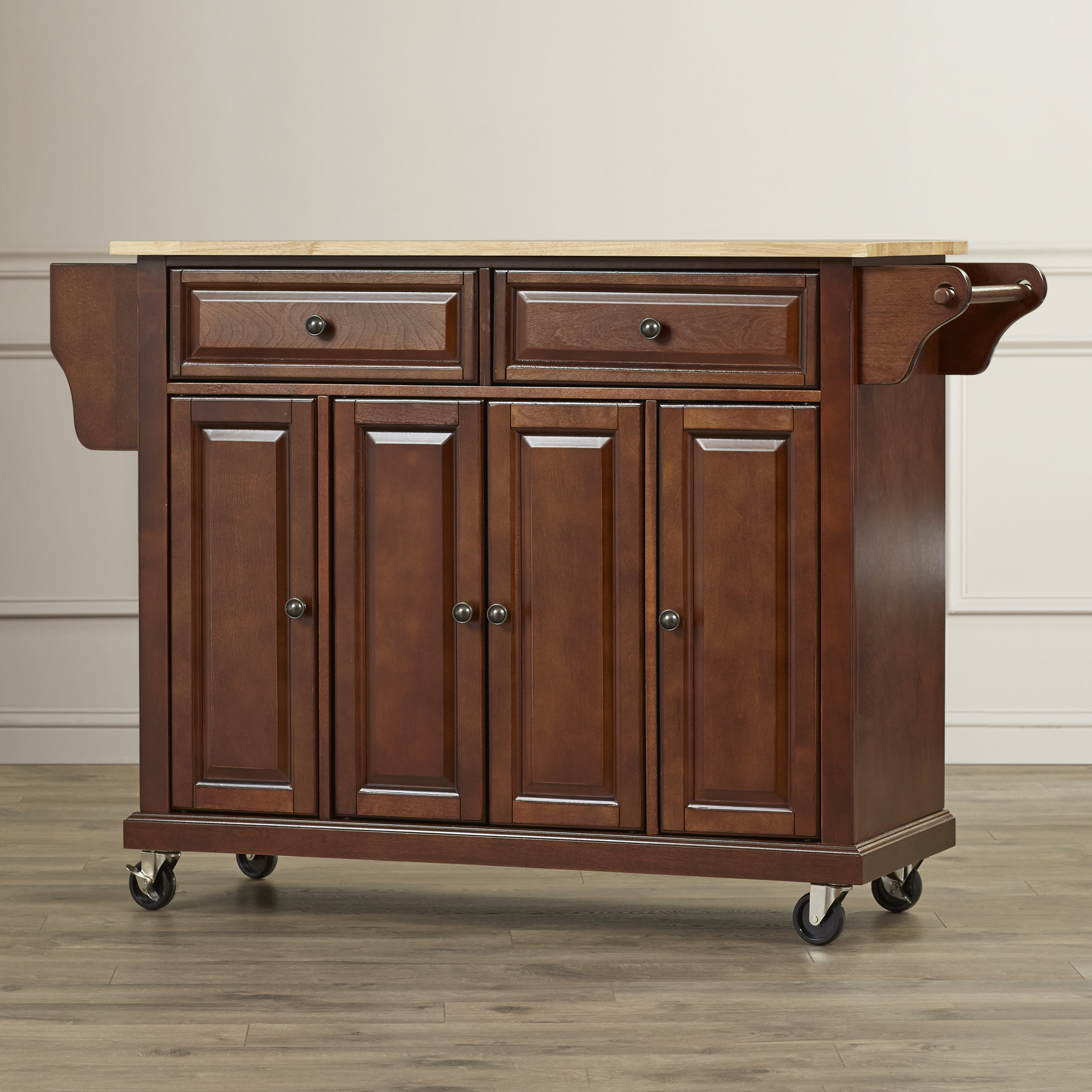 Darby Home Co Pottstown Kitchen Island with Wood Top ...
