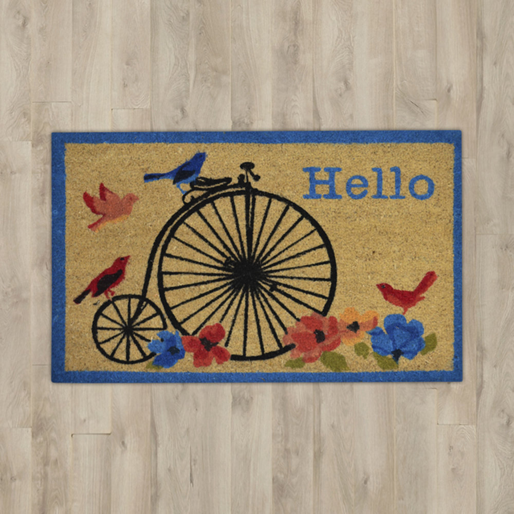 Alcott Hill Savannah Heights Hello Bike Doormat & Reviews Wayfair