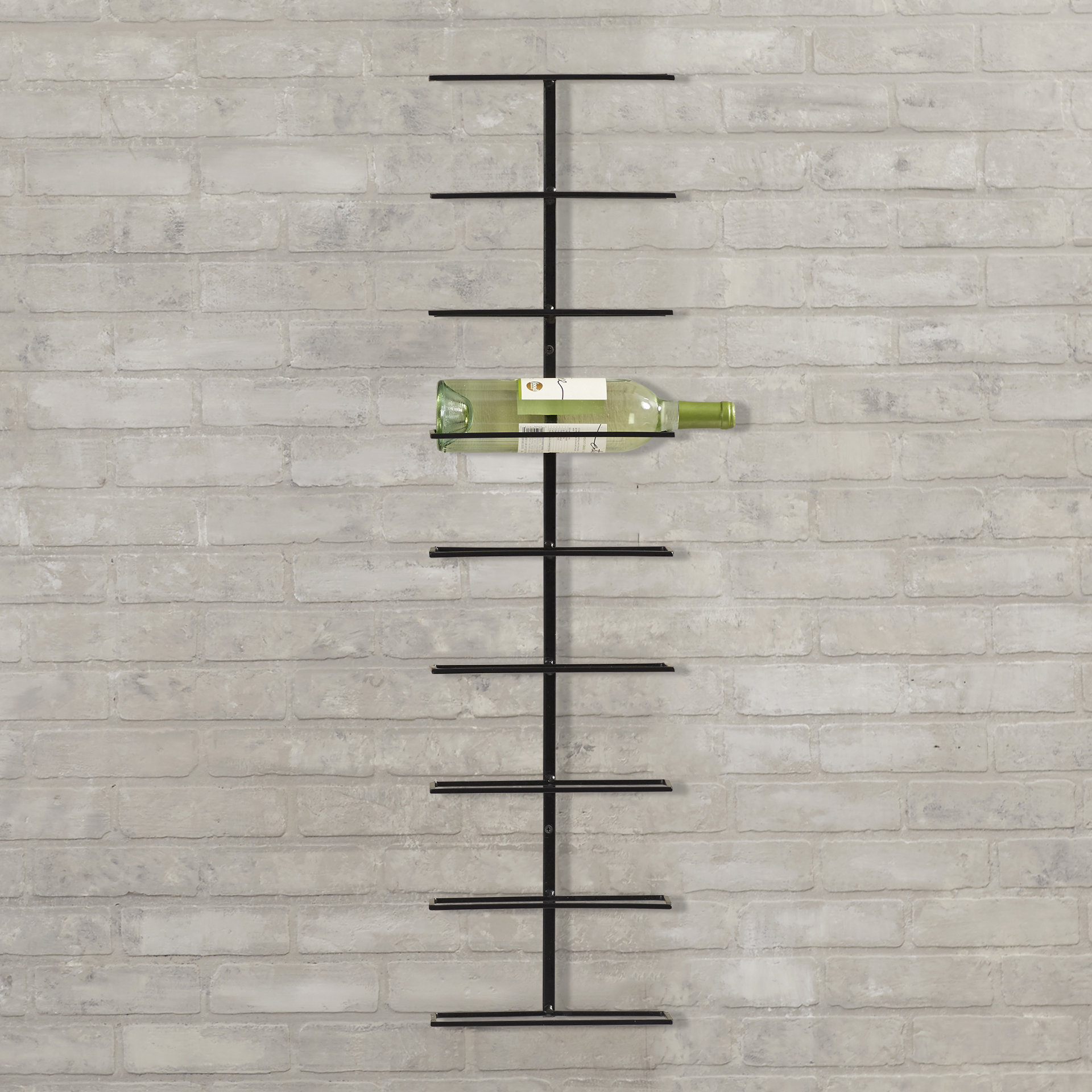 9 bottle wall mounted wine rack
