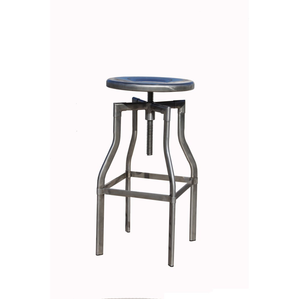 Industrial Adjustable Height Swivel Bar Stool by !nspire