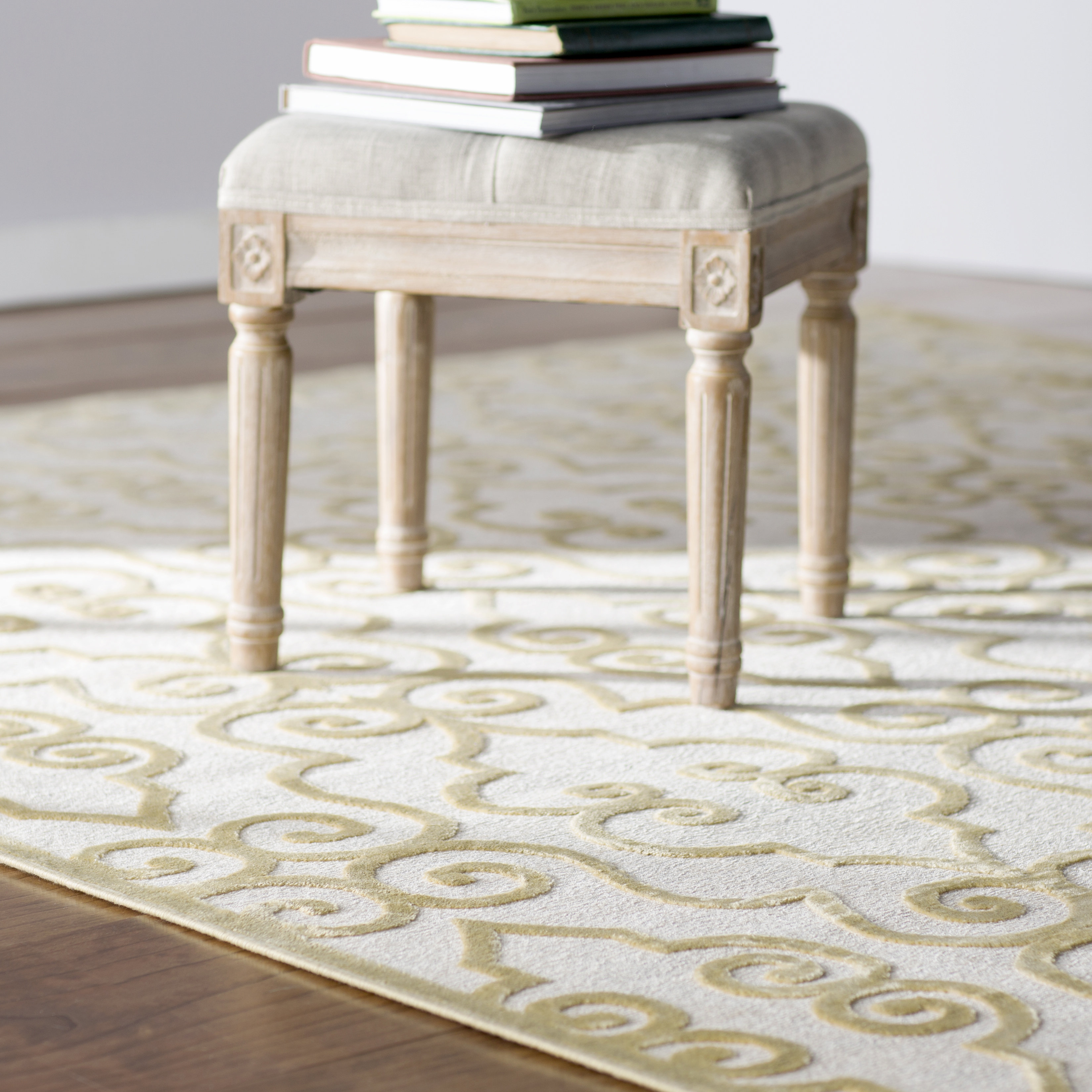 Lark Manor Robicheaux Cream Gold Area Rug & Reviews Wayfair