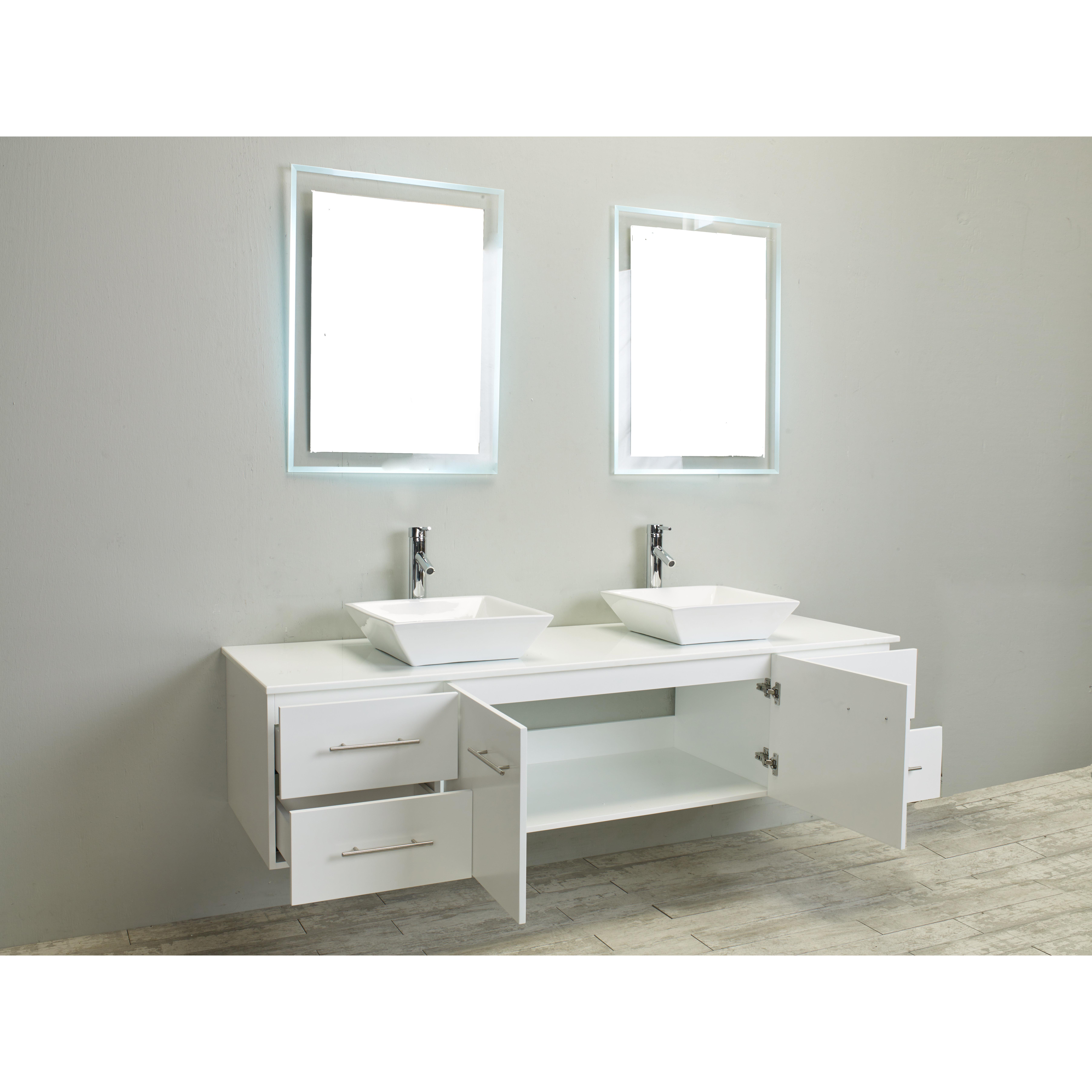 Totti Wave 72-Inch White Modern Double Sink Bathroom ...