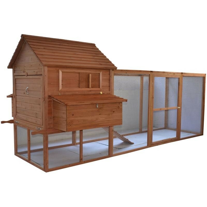 Pawhut Large Backyard Hen House Chicken Coop with Long Run &amp; Reviews 