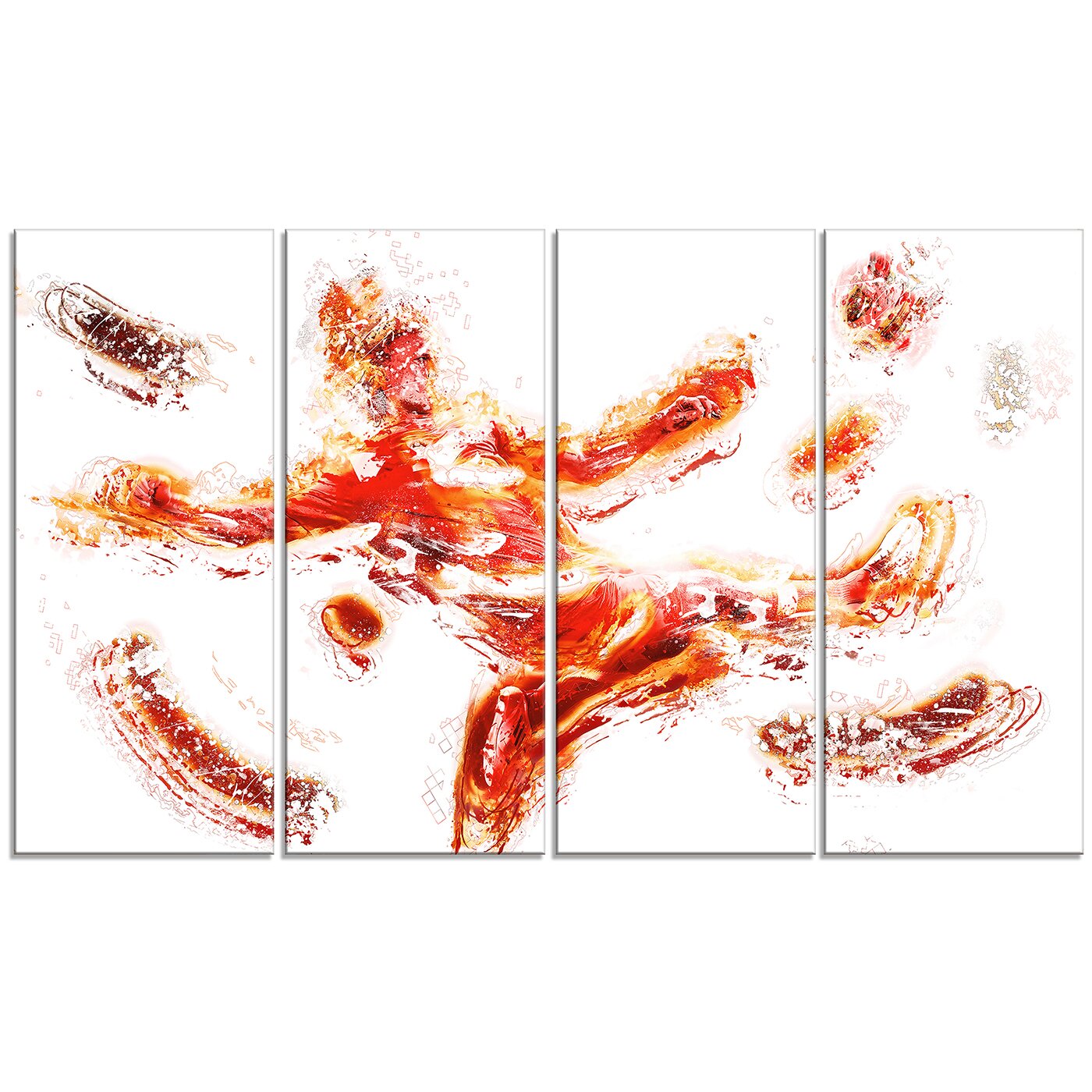 Design Art Sports in Motion 4 Piece Graphic Art on Wrapped Canvas Set