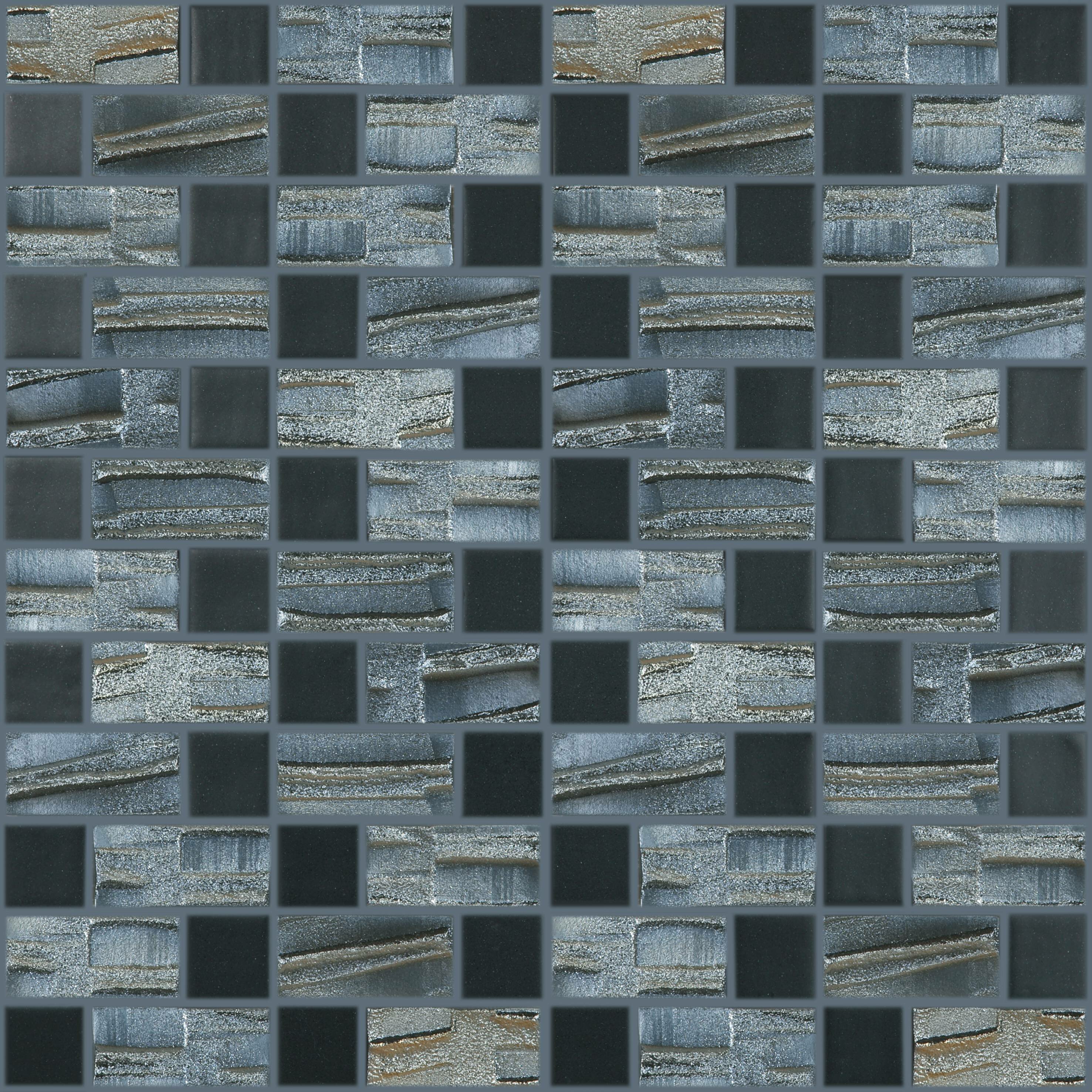 Moon Blends 12.375 W x 12.375 L Eco Glass Mosaic in Black Night