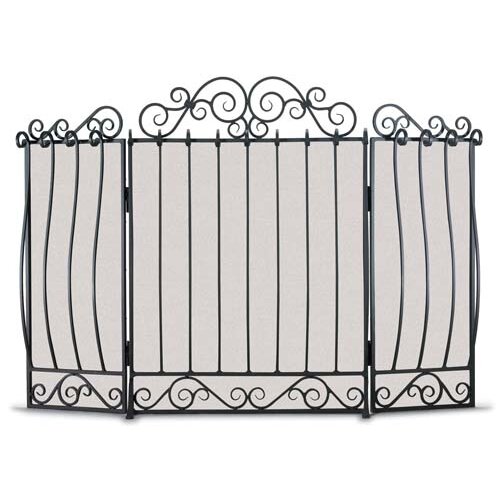 Villa 3 Panel Steel Fireplace Screen by Pilgrim Hearth