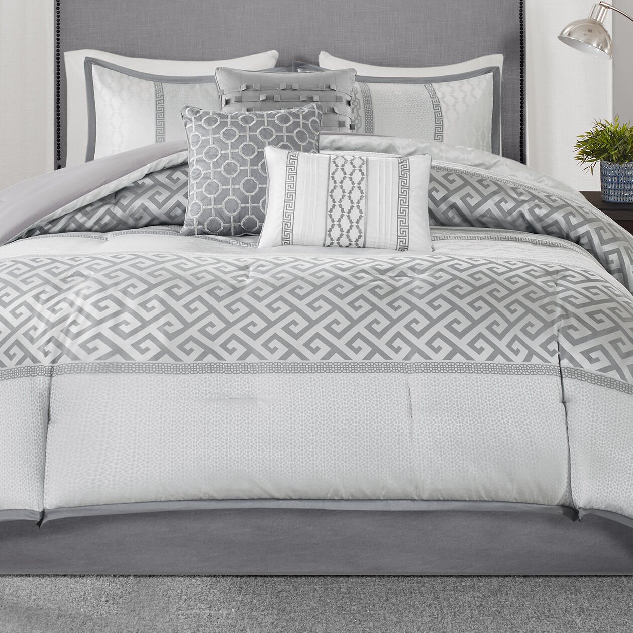 madison park bennett 7 piece comforter set aqu