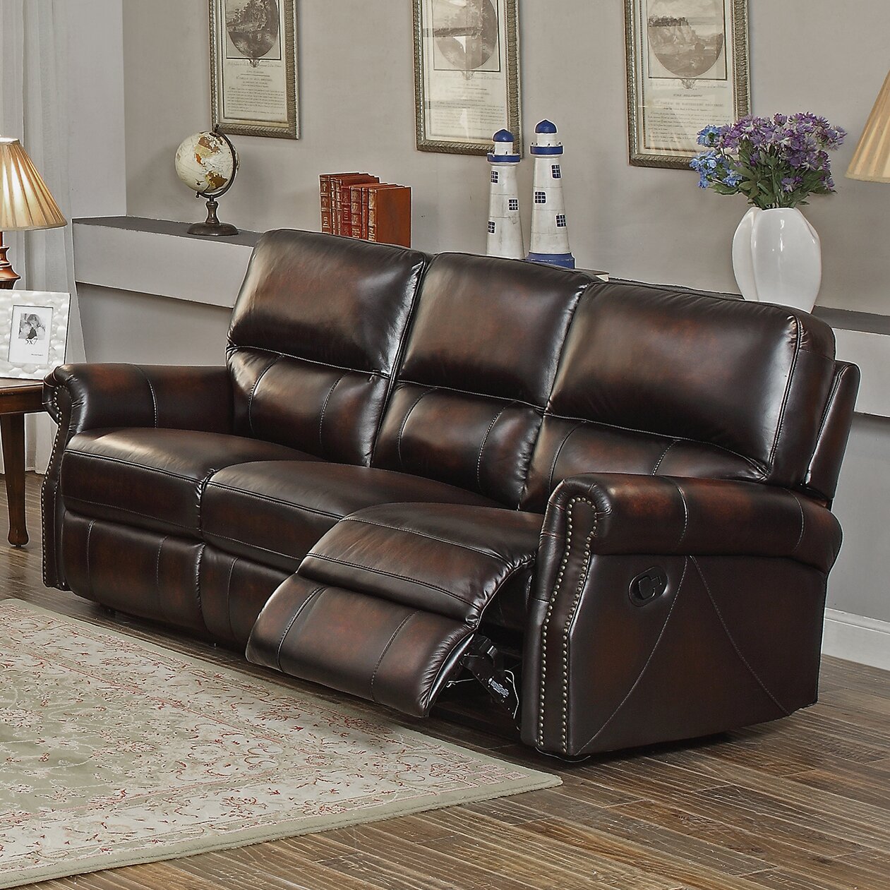 Nevada 3 Piece Leather Living Room Set  Wayfair