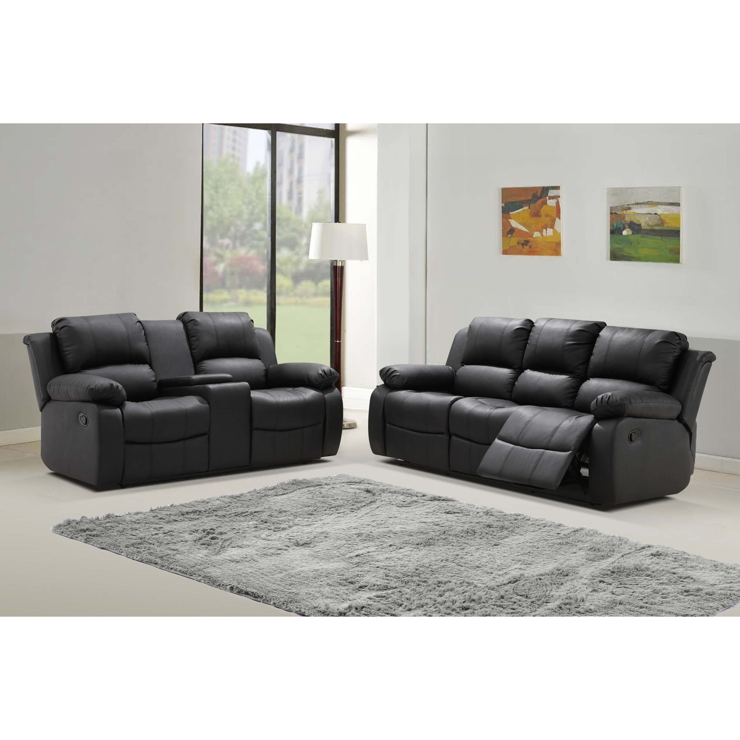 Phoenix 2 Piece Bonded Leather Living Room Set  Wayfair