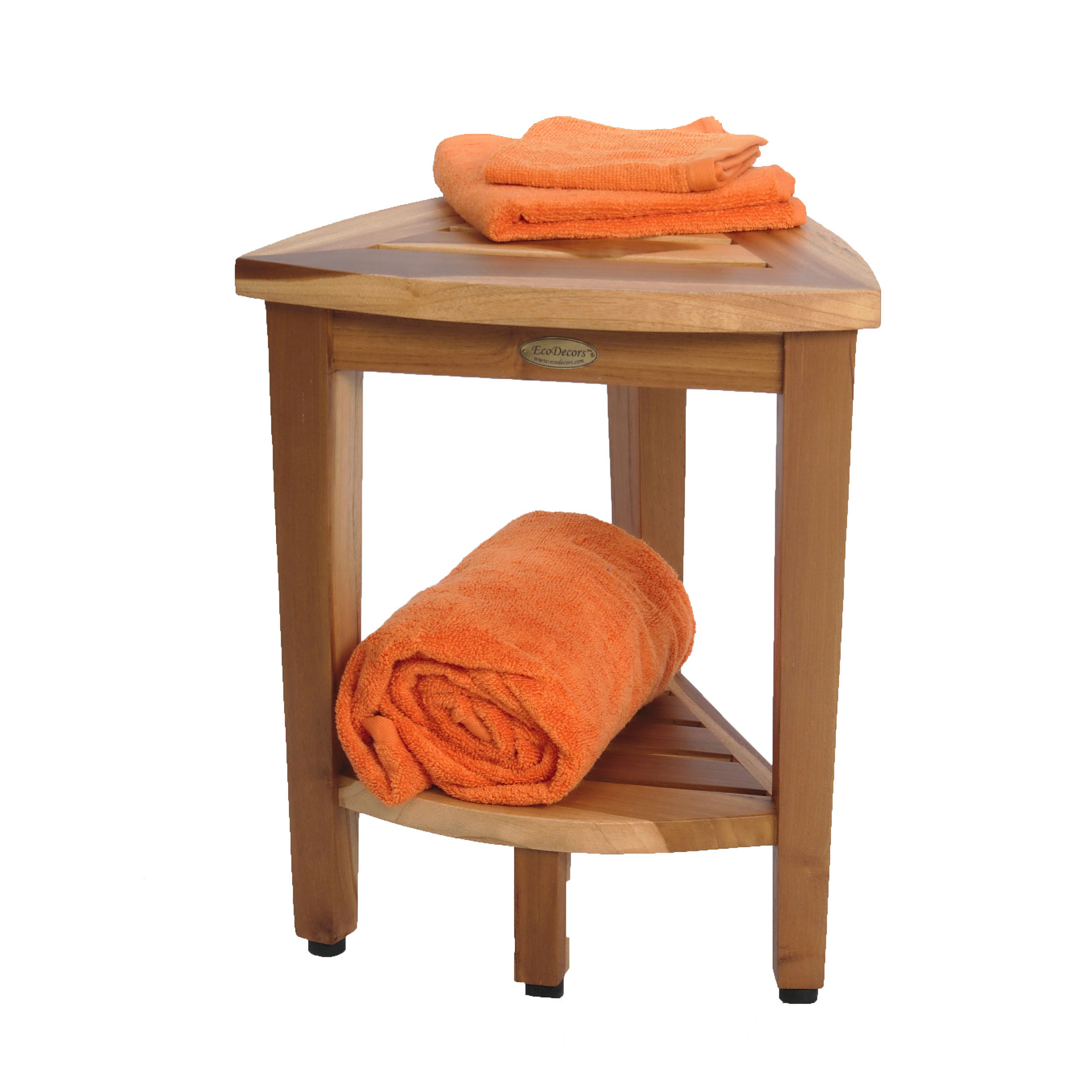 EcoDecors EarthyTeak™ Teak Corner Shower Bench & Reviews Wayfair