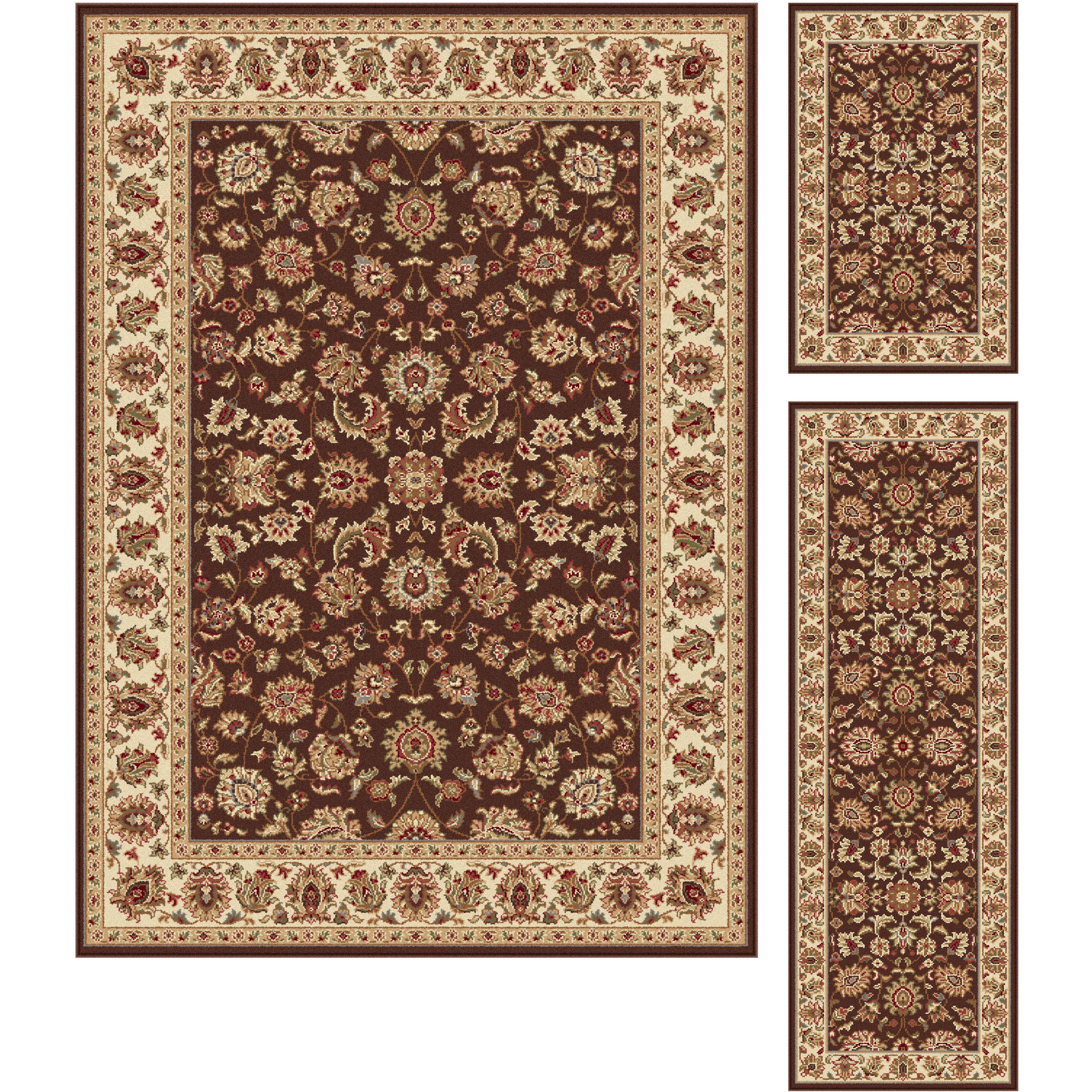 Threadbind Docol 3 Piece Brown Area Rug Set & Reviews Wayfair