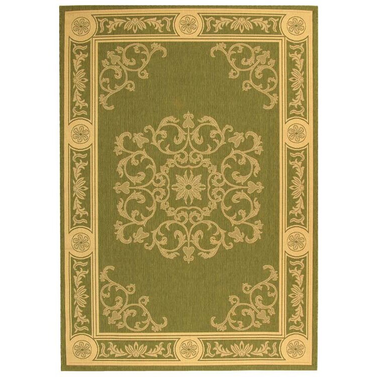 Safavieh Courtyard Olive/Natural Outdoor Rug