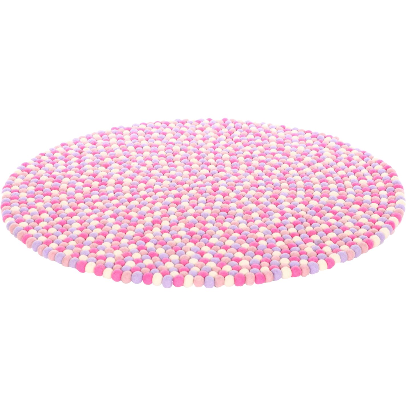 Happy as Larry Marshmallow Felt Ball Kids Rug by Walk On Me