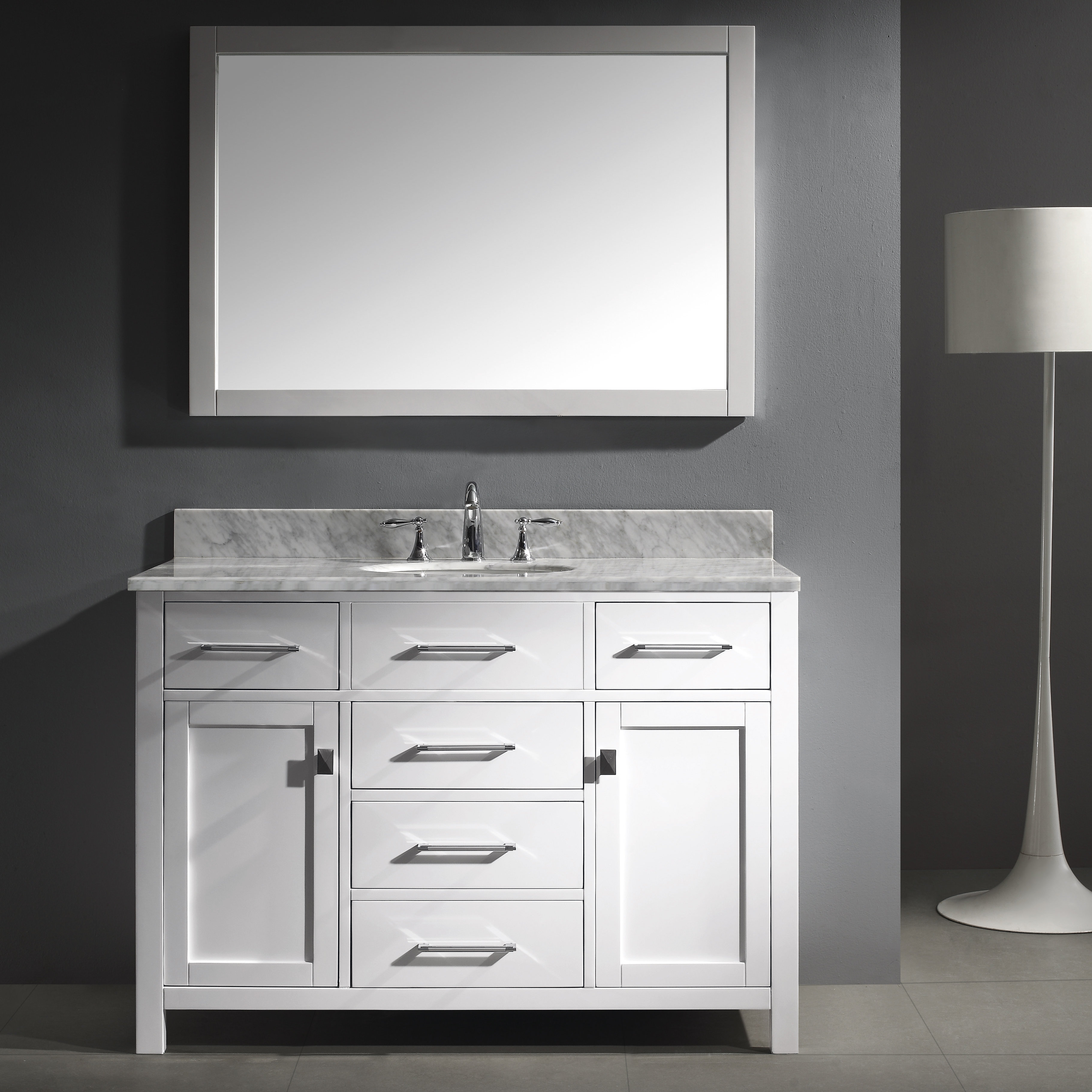 Virtu Caroline 48" Single Bathroom Vanity Set with Mirror & Reviews