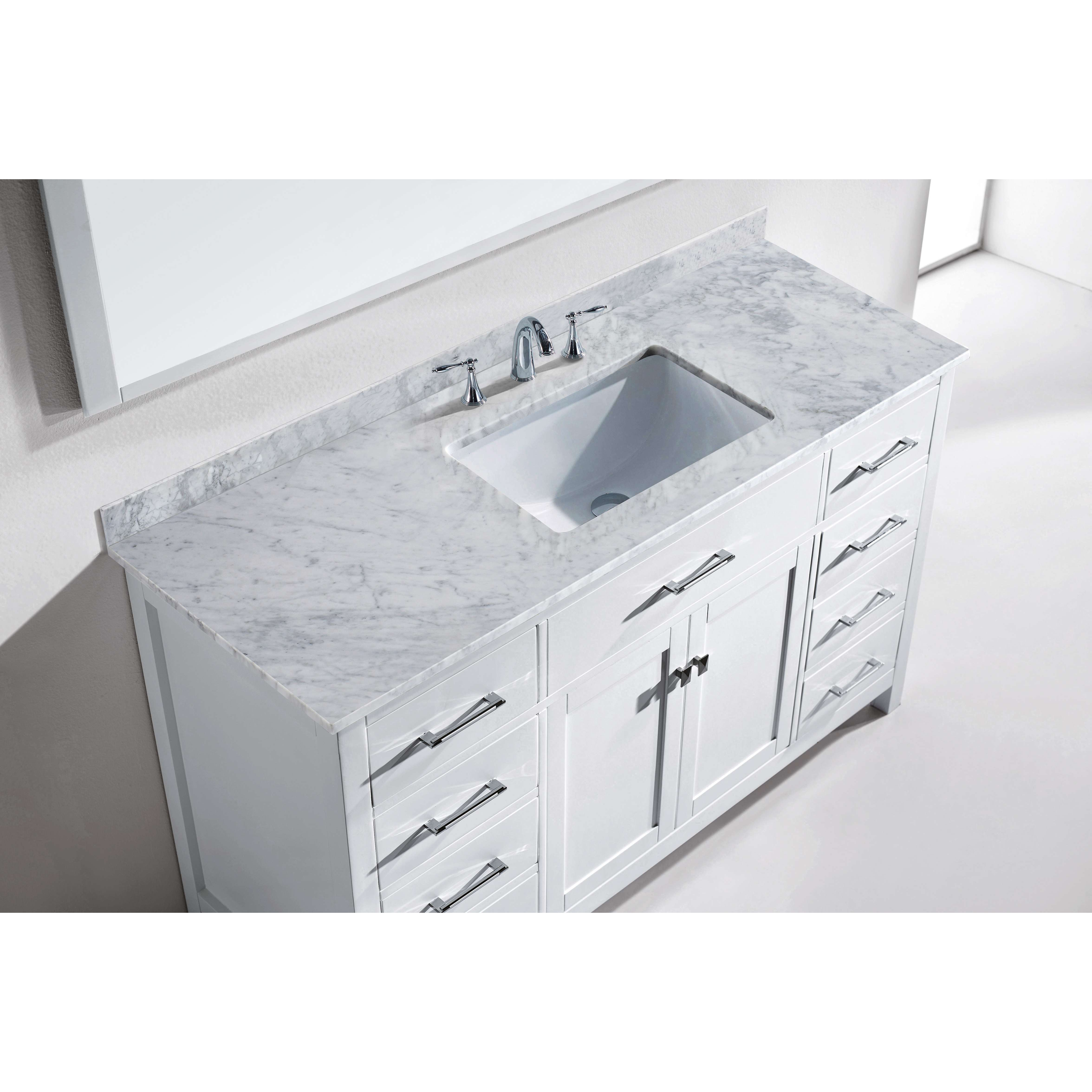  Avenue 60quot; Single Bathroom Vanity Set with White and Mirror  Wayfair