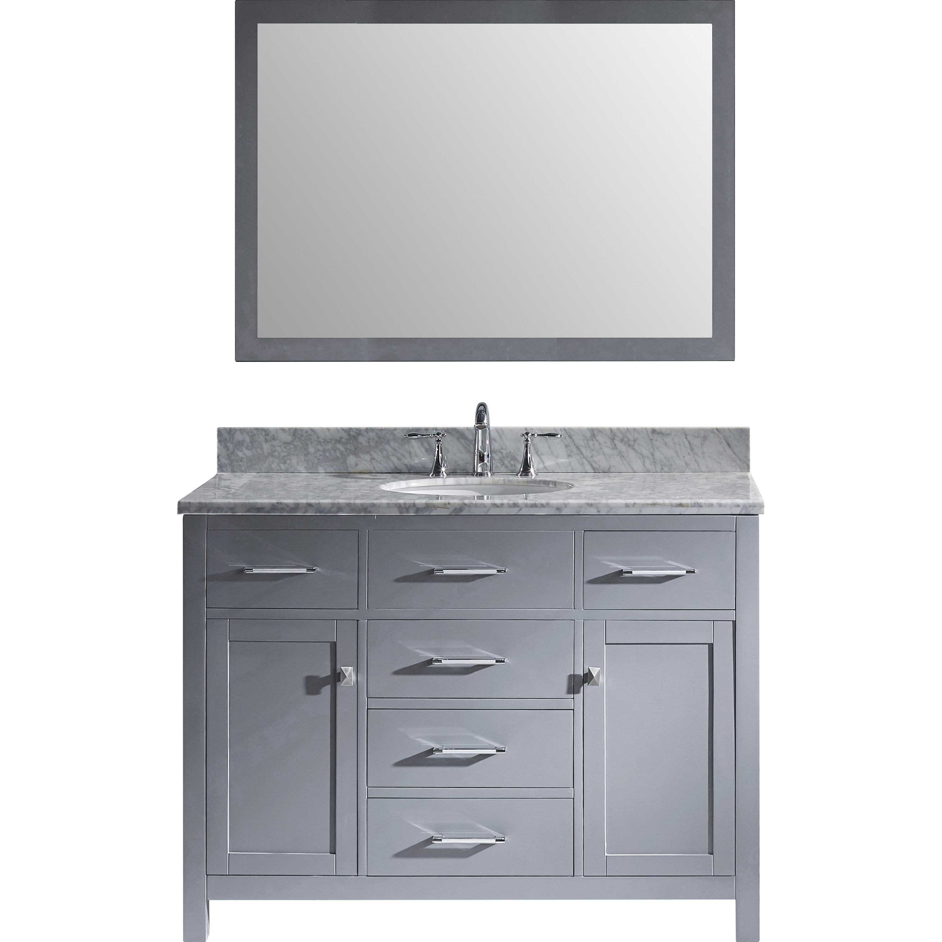 Virtu Caroline 48" Single Bathroom Vanity Set with Mirror & Reviews