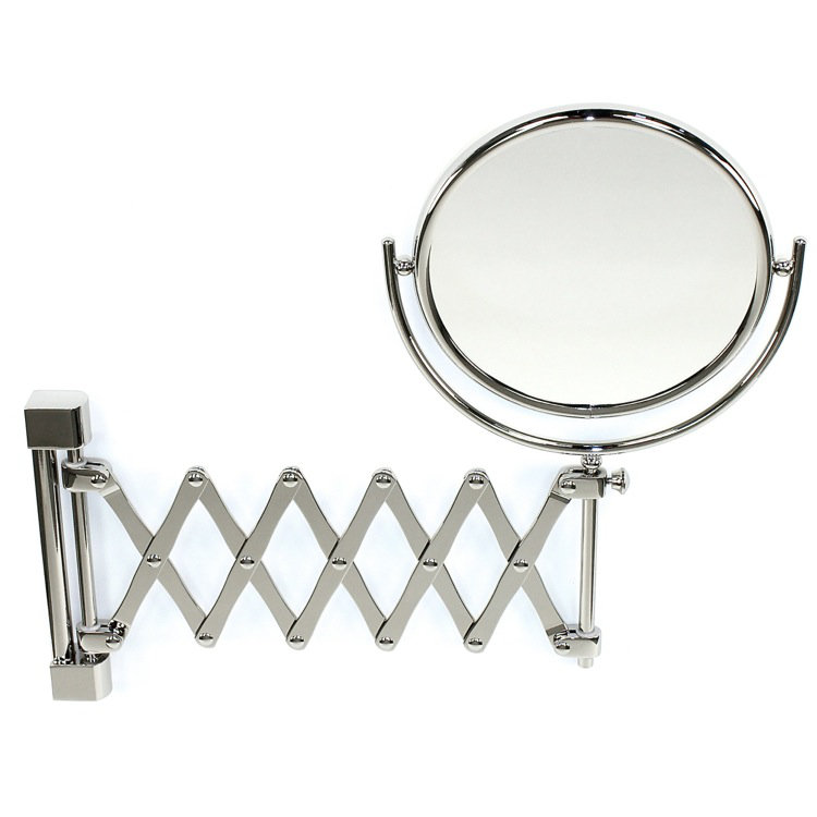 Double Face Wall Mounted Adjustable and Extendable 3X Magnifying Mirror