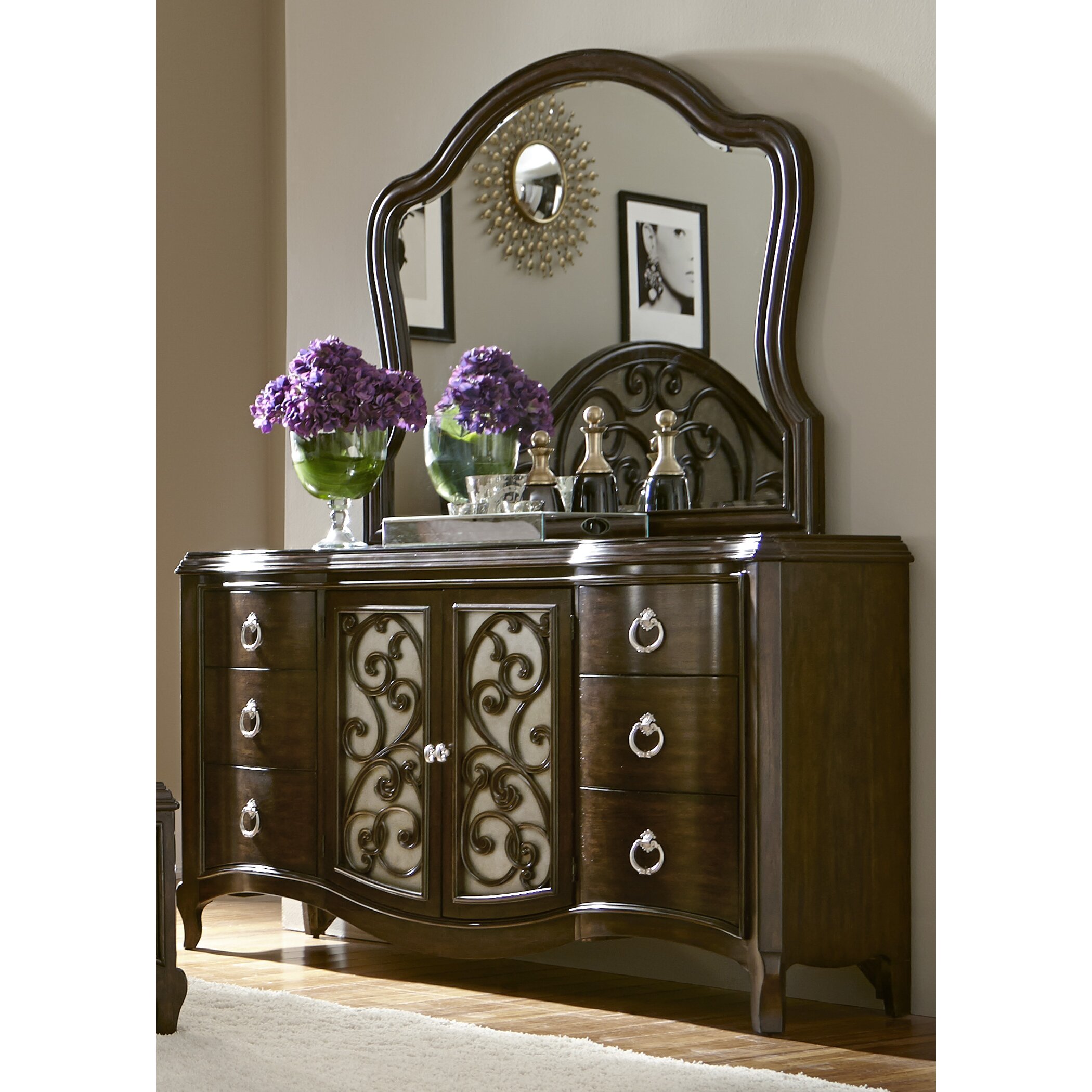 6 Drawer Combo Dresser with Mirror | Wayfair