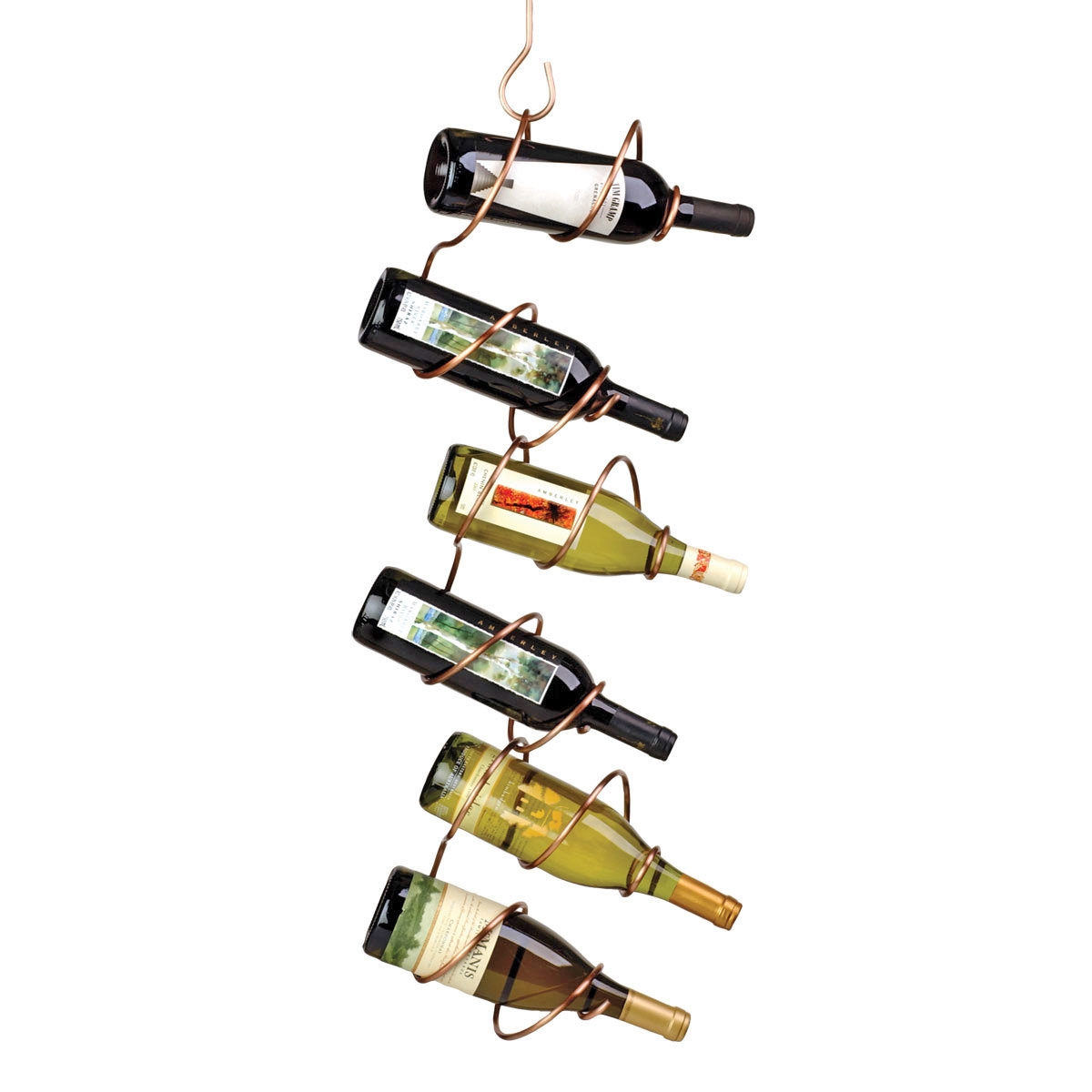 Oenophilia Climbing Tendril Copper 6 Bottle Wall Mount Wine Rack