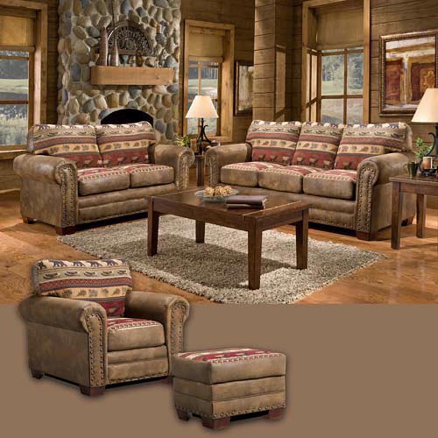 American Furniture Classics Sierra Lodge 4 Piece Living ...