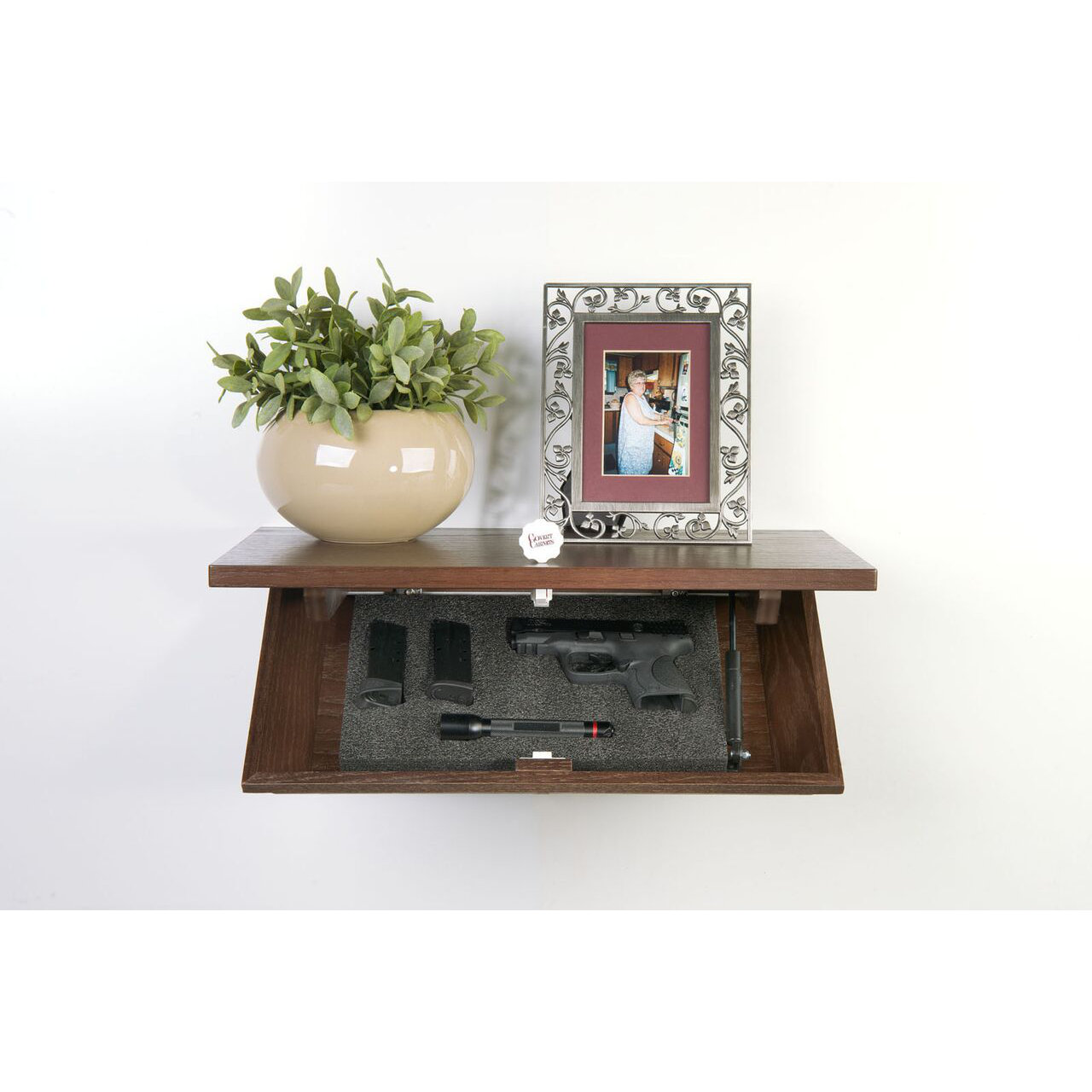 Floating Decorative Wall Shelf with Hidden and Locking Security
