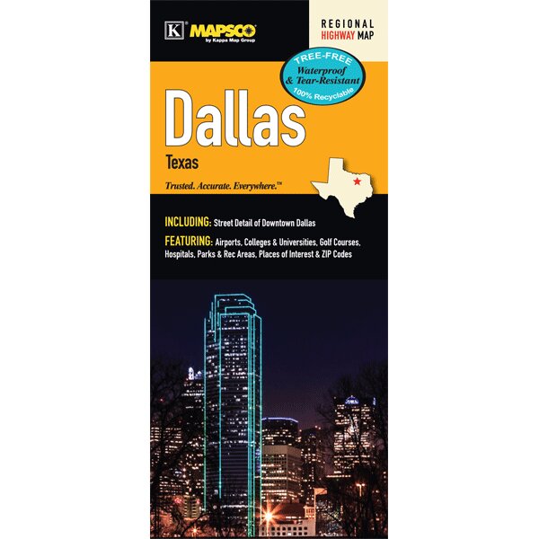 Dallas Waterproof Fold Map by Universal Map