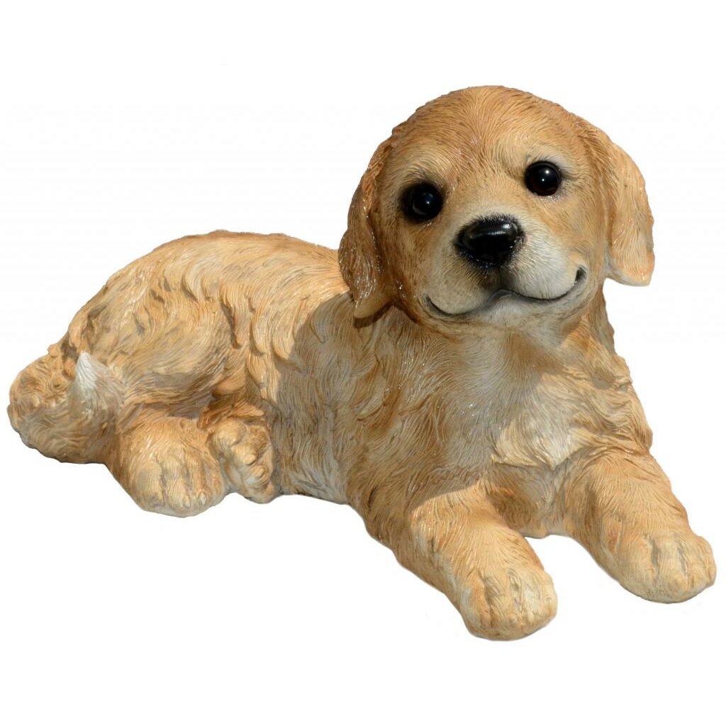 golden retriever puppy statue