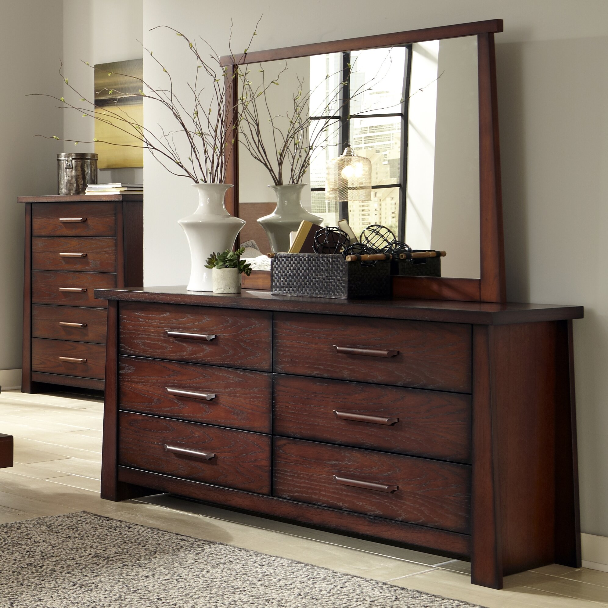 Fusion 6 Drawer Dresser  with Mirror Wayfair