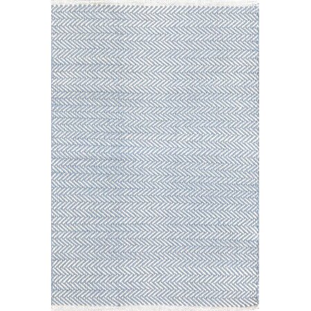 Dash and Albert Rugs Herringbone Swedish Blue Geometric Area Rug