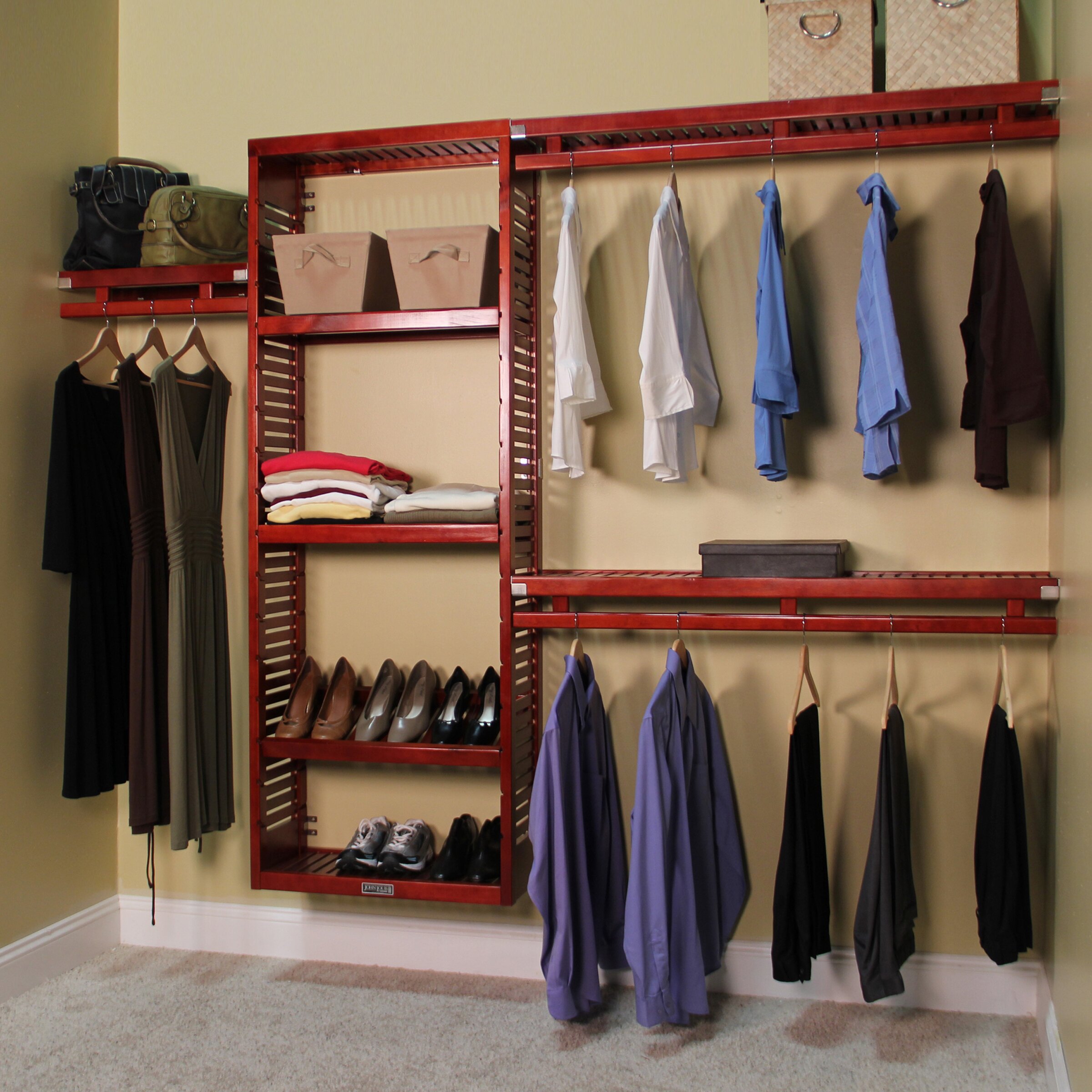 John Louis Home 12&quot; Deep Simplicity Closet Organizer Set & Reviews | Wayfair