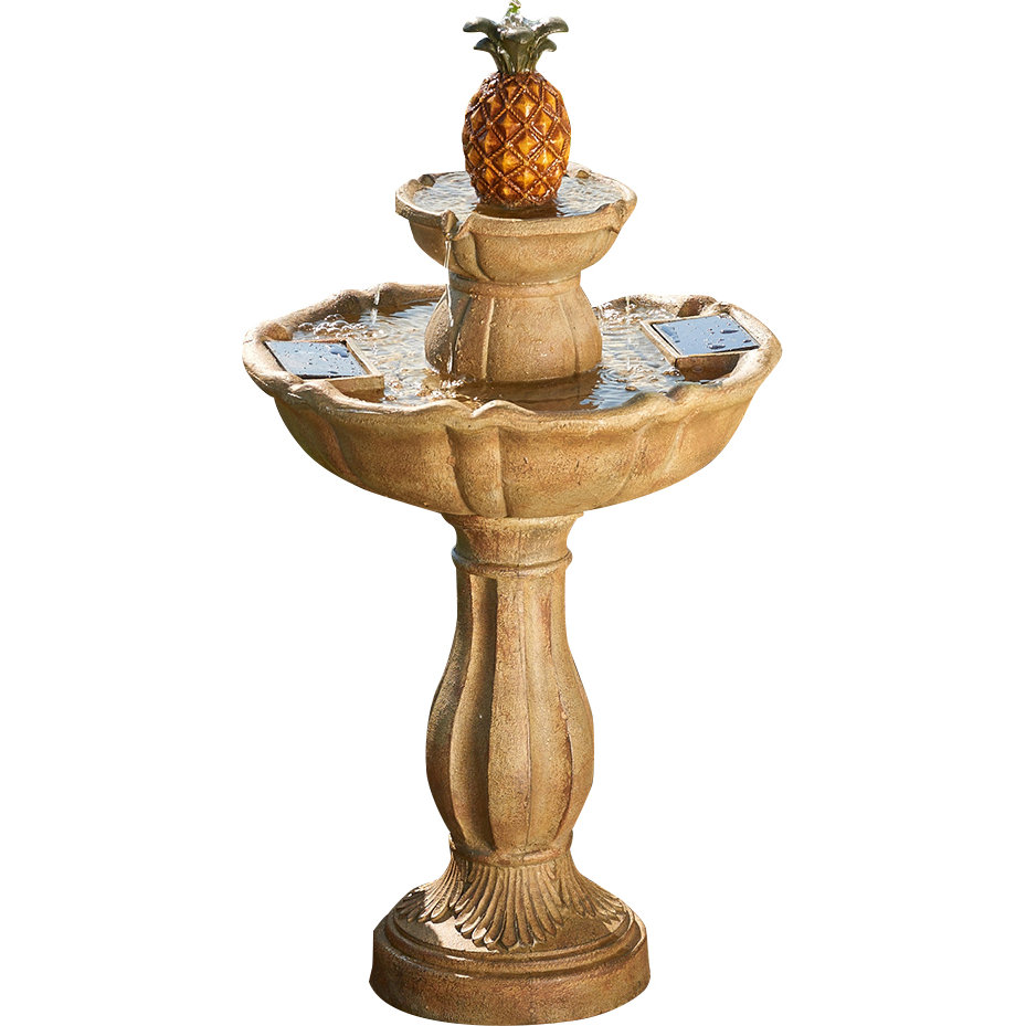 Smart Solar Haddonfield Pineapple TwoTier Solar Fountain & Reviews