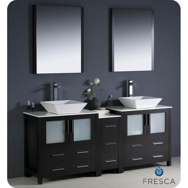 Fresca Torino 72" Double Modern Bathroom Vanity Set with ...